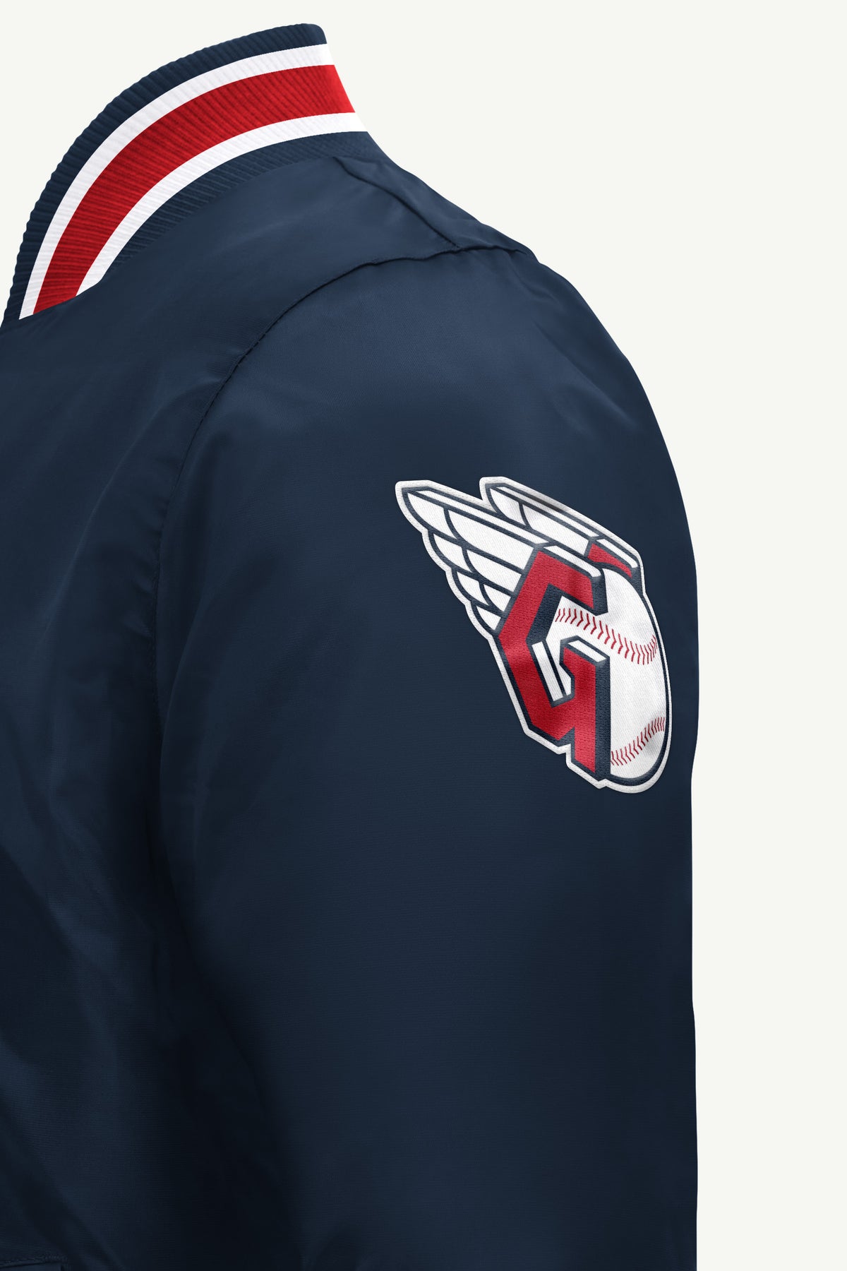 MENS CLEVELAND GUARDIANS GAME DAY SATIN VARSITY JACKET View 4