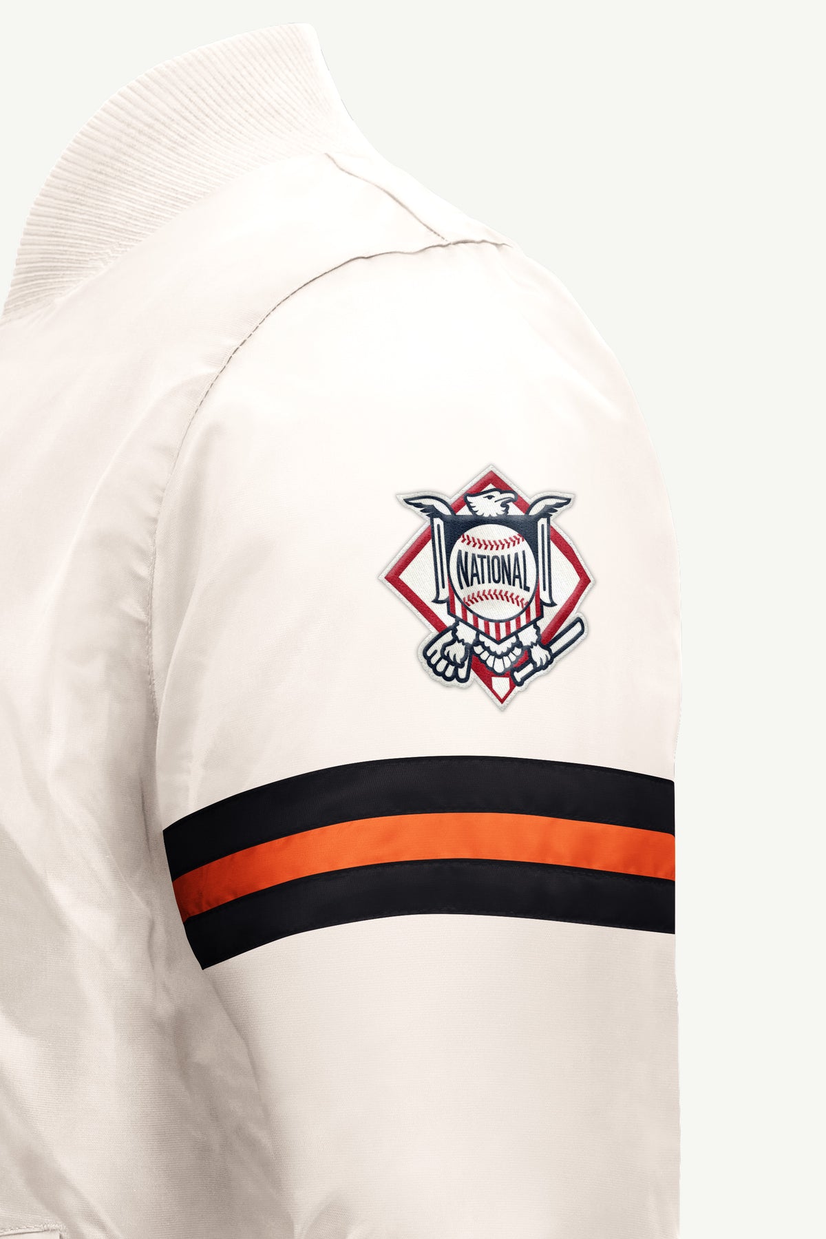 MENS SAN FRANCISCO GIANTS STRIPE SLEEVE VARSITY JACKET View 4 | STARTER JACKETS