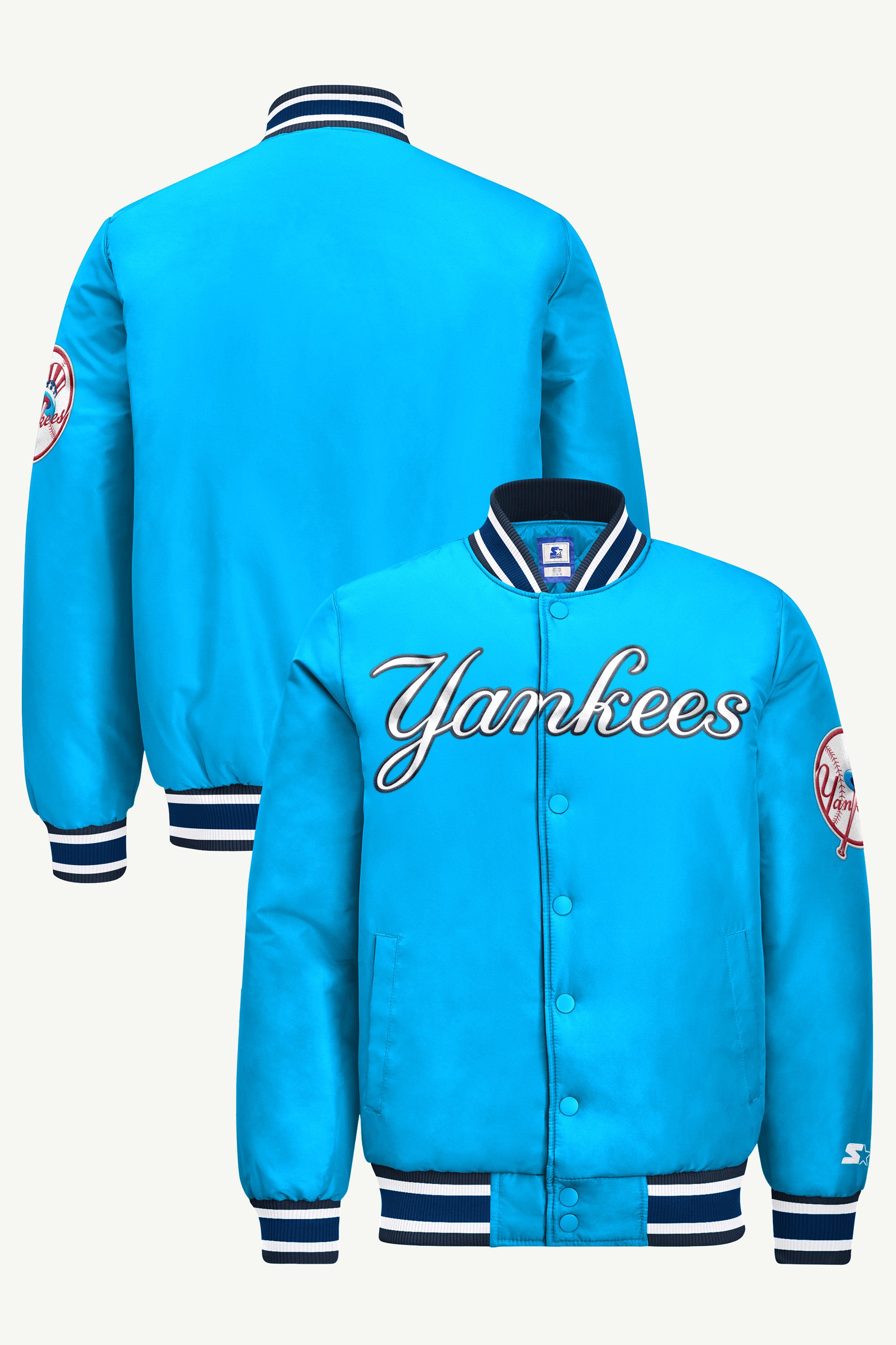 MENS NEW YORK YANKEES COOPERSTOWN ACROSS SATIN VARSITY JACKET View 1