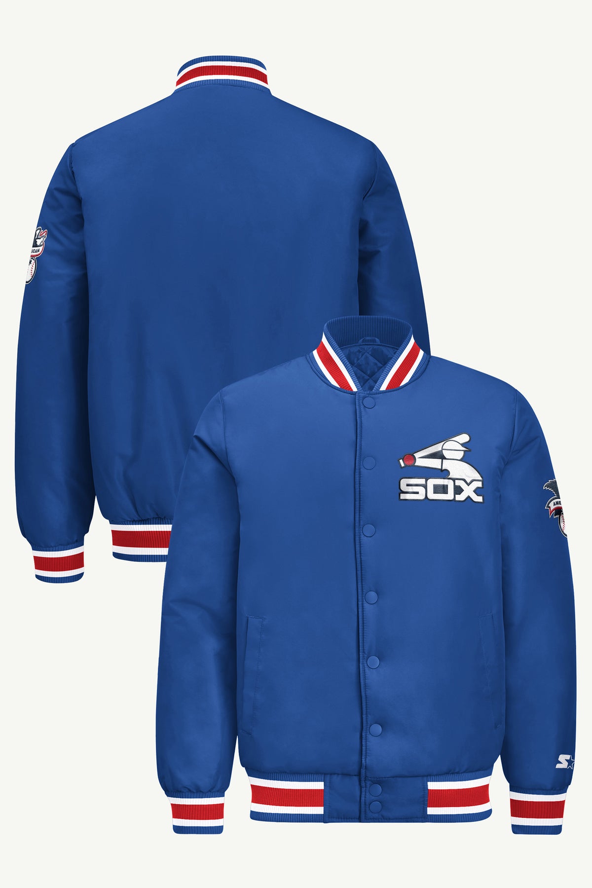 MENS CHICAGO WHITE SOX COOPERSTOWN GAME DAY SATIN VARSITY JACKET View 1