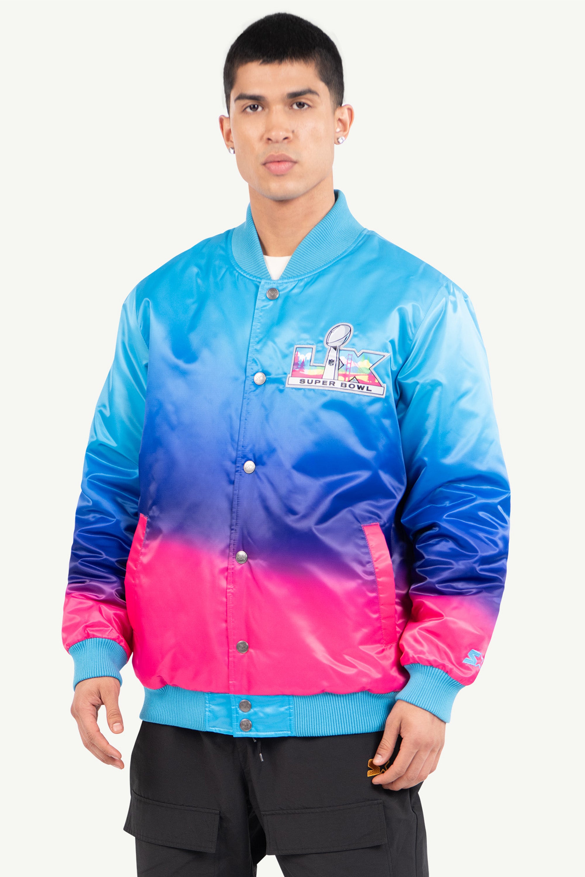 Mens Super Bowl Lx Satin Varsity Jacket | NFL | Starter