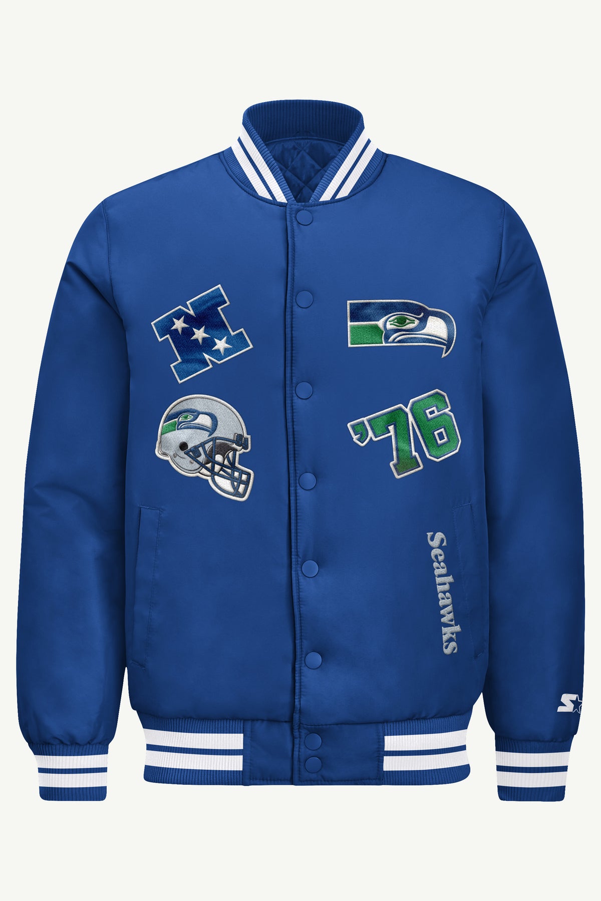 MENS SEATTLE SEAHAWKS ELITE VARSITY JACKET View 2