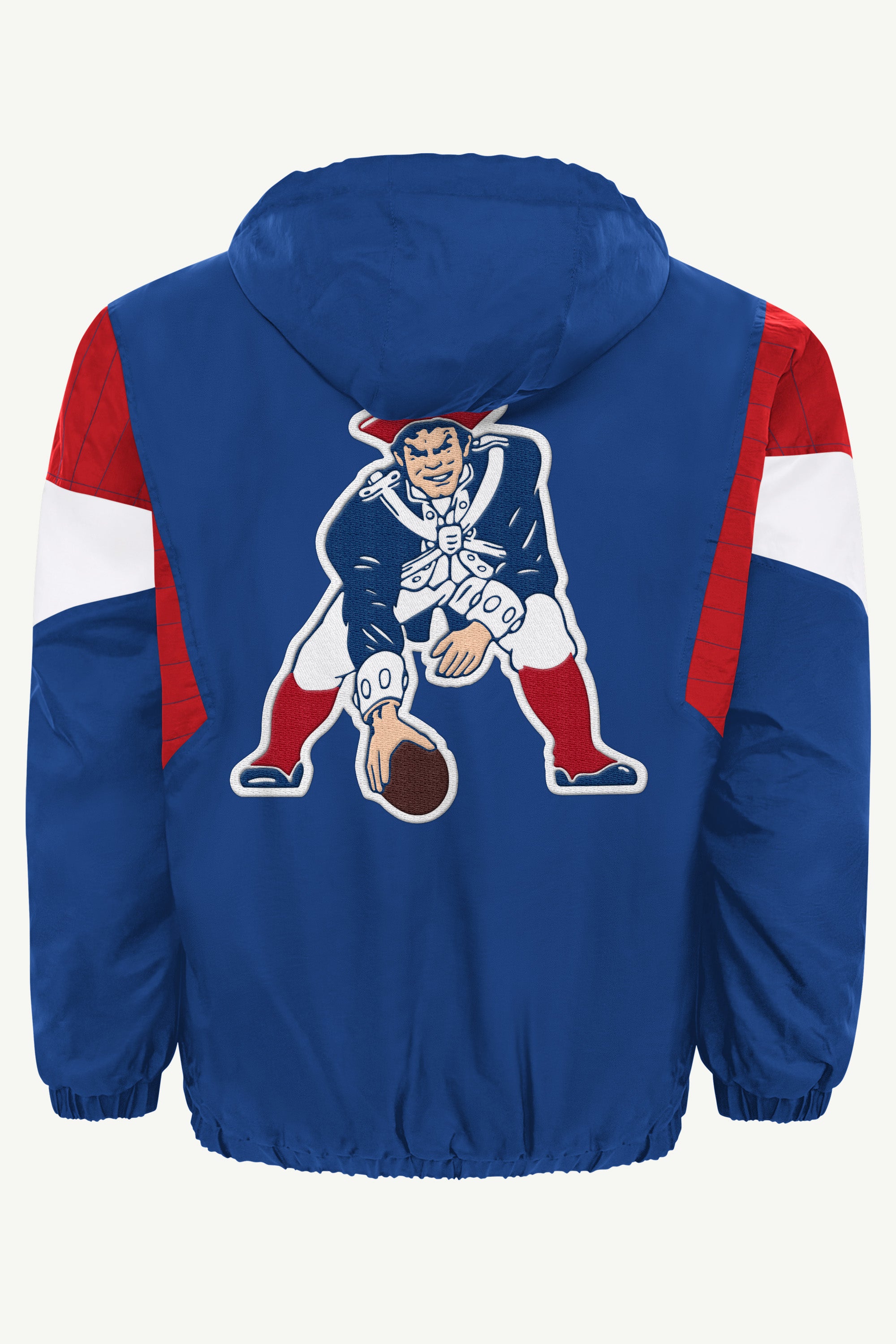 MENS NEW ENGLAND PATRIOTS THROWBACK HALF ZIP HOODED JACKET View 3