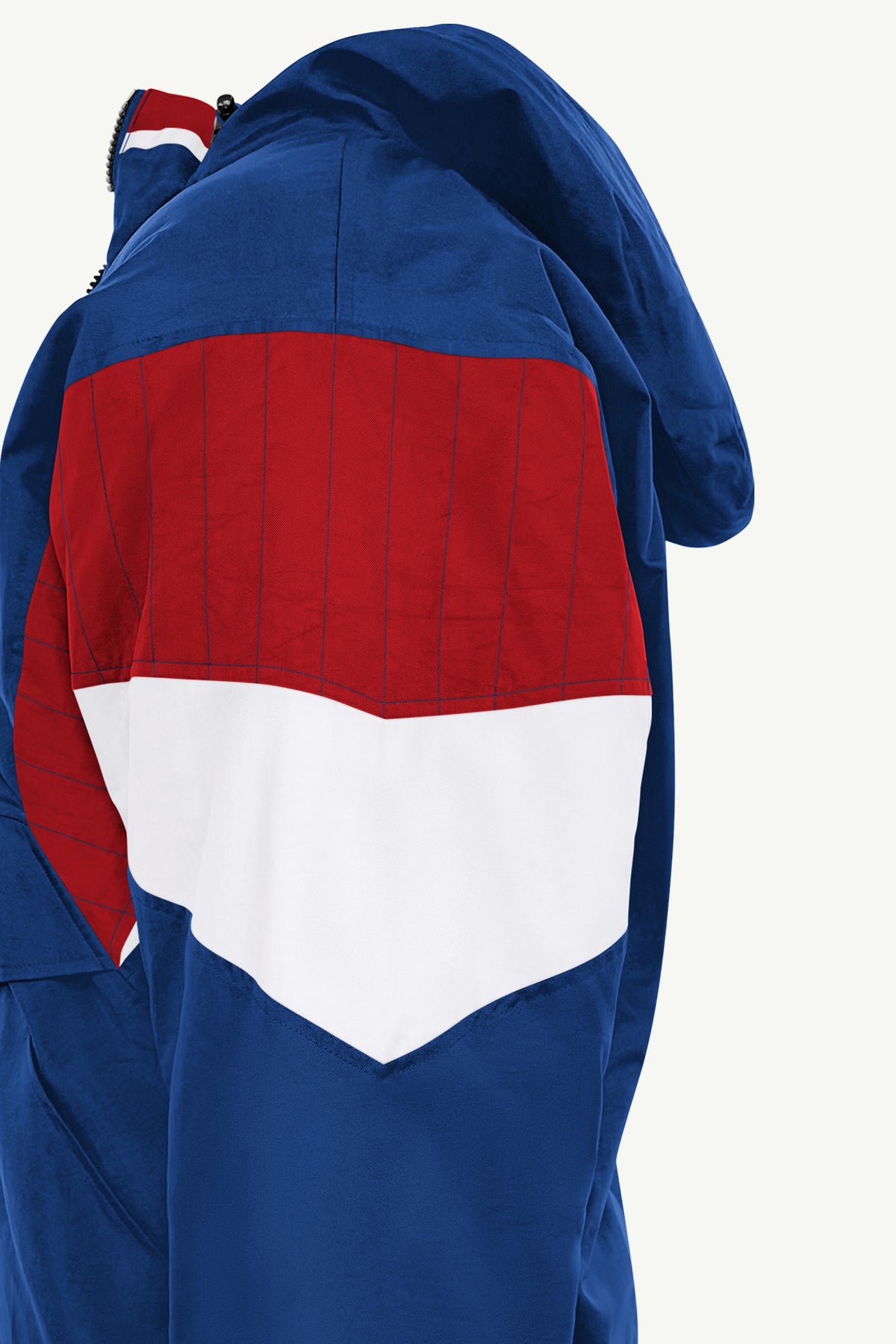 MENS NEW ENGLAND PATRIOTS THROWBACK HALF ZIP HOODED JACKET View 5