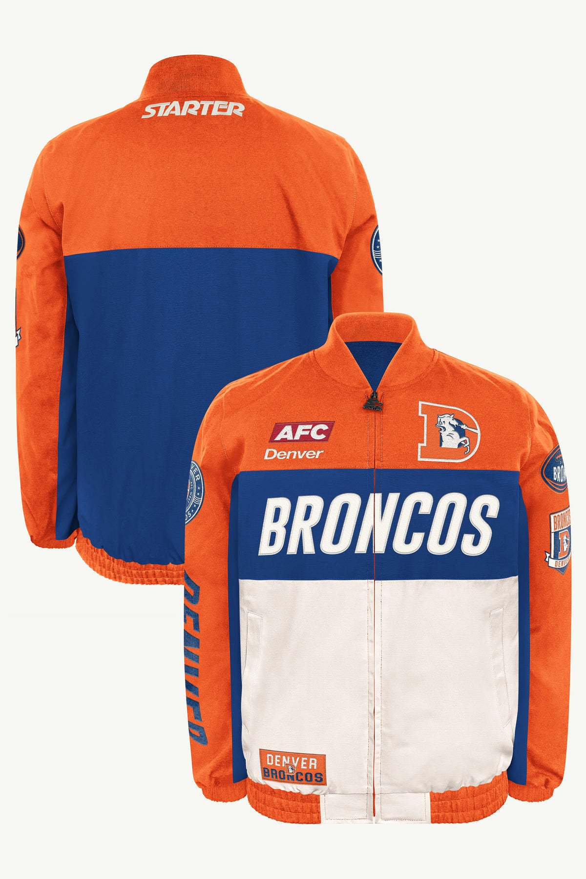 MENS DENVER BRONCOS RACER JACKET View 1