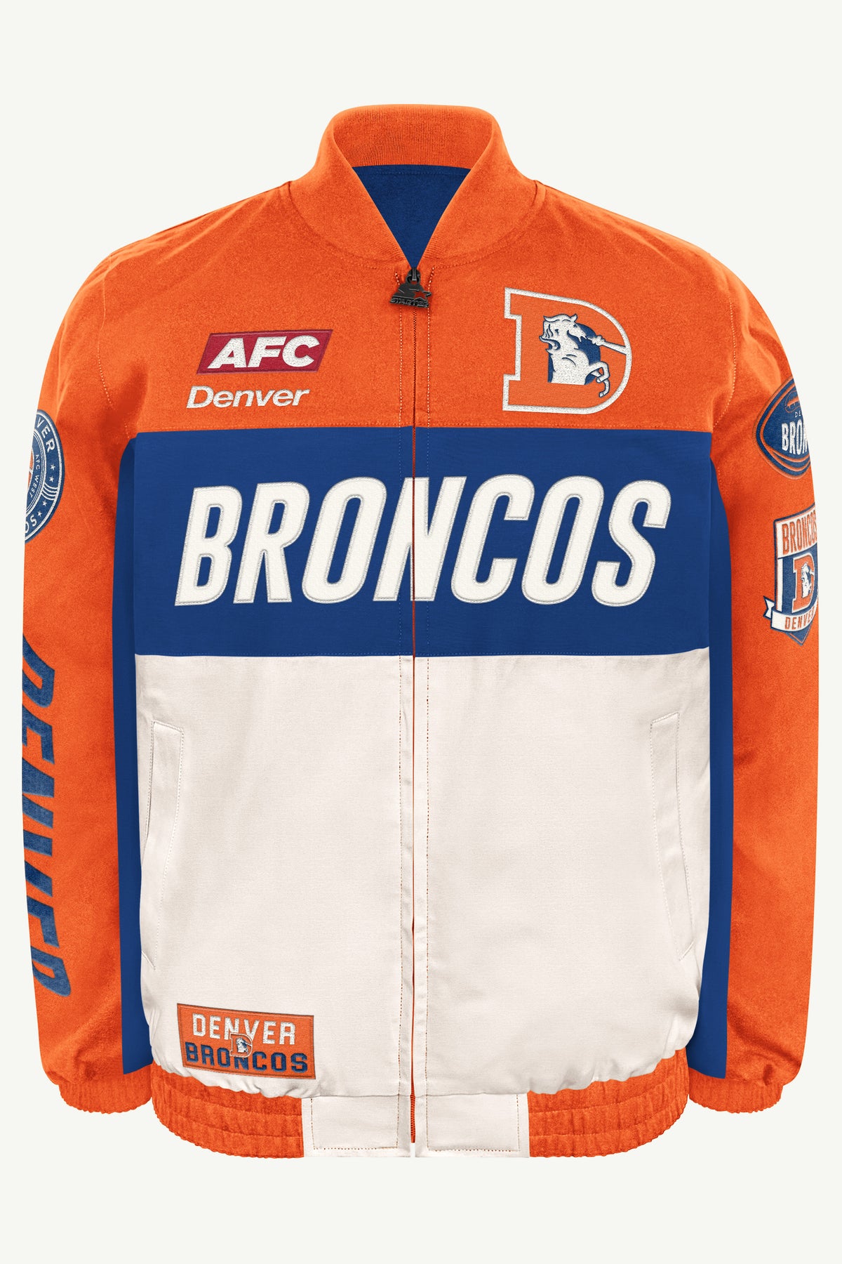 MENS DENVER BRONCOS RACER JACKET View 2
