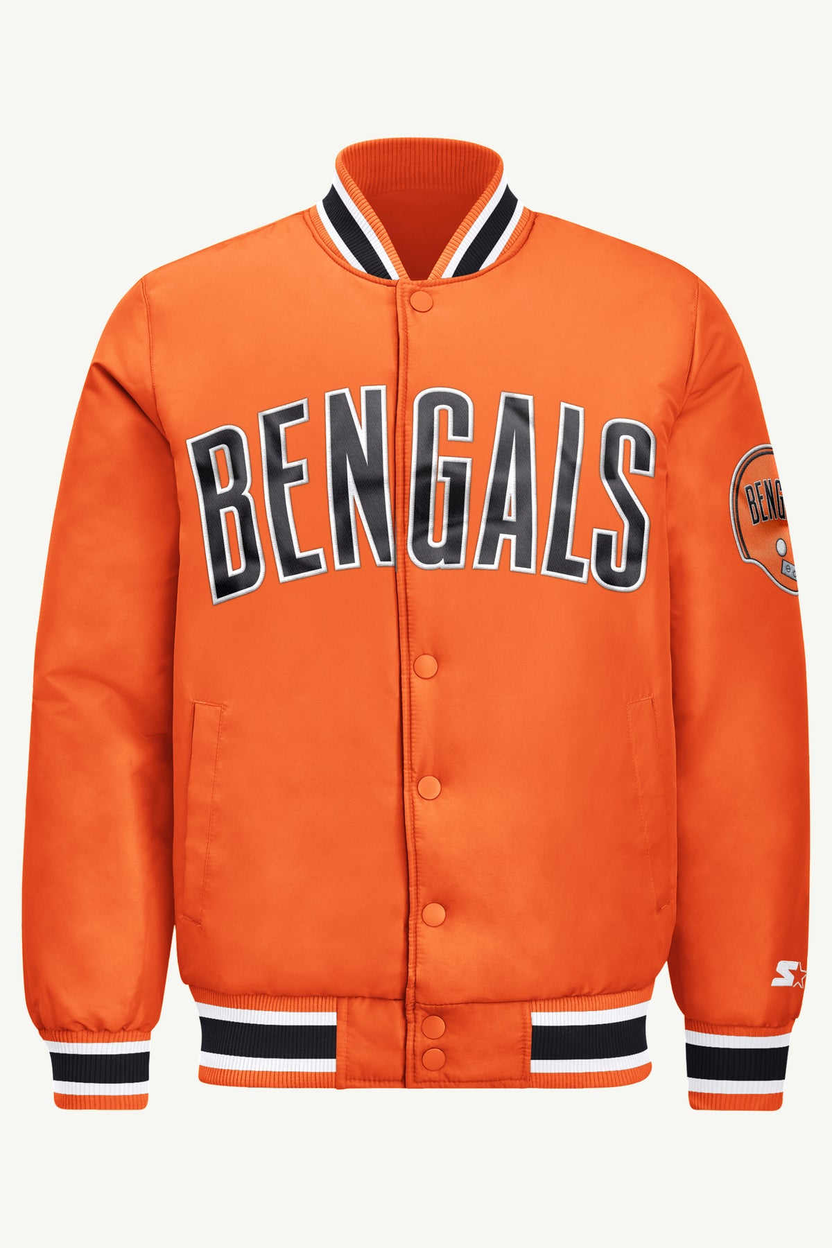 MENS CINCINNATI BENGALS RETRO ACROSS SATIN VARSITY JACKET View 2