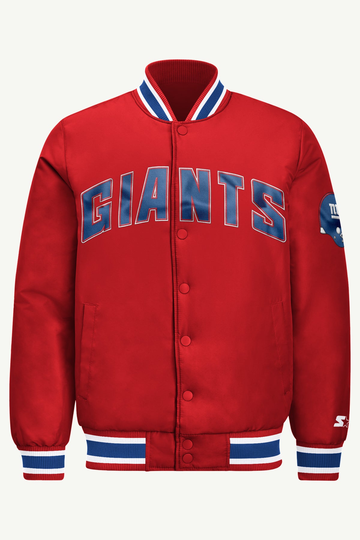 MENS NEW YORK GIANTS RETRO ACROSS SATIN VARSITY JACKET View 2