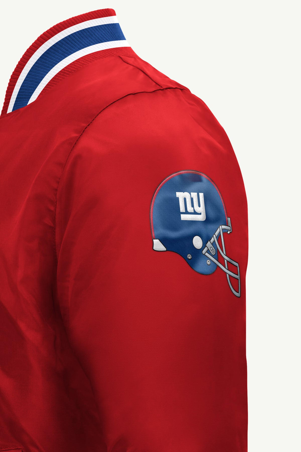 MENS NEW YORK GIANTS RETRO ACROSS SATIN VARSITY JACKET View 4