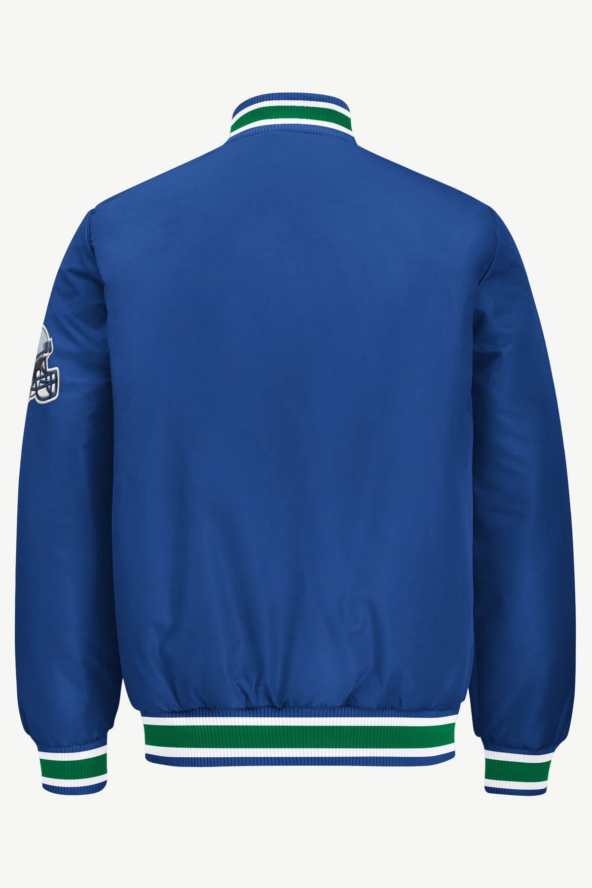 MENS SEATTLE SEAHAWKS RETRO ACROSS SATIN VARSITY JACKET View 3