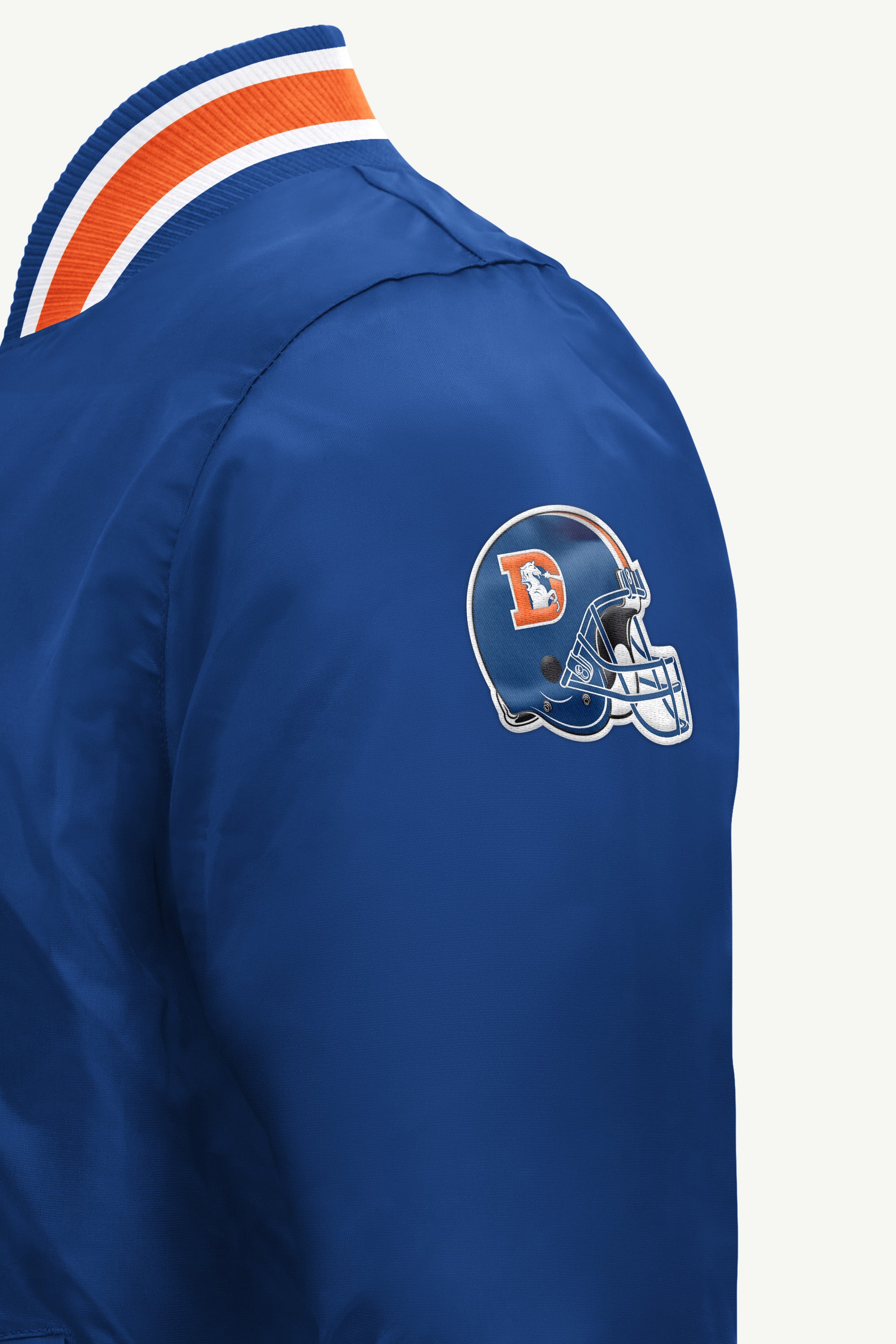 MENS DENVER BRONCOS RETRO GAME DAY SATIN VARSITY JACKET View 4