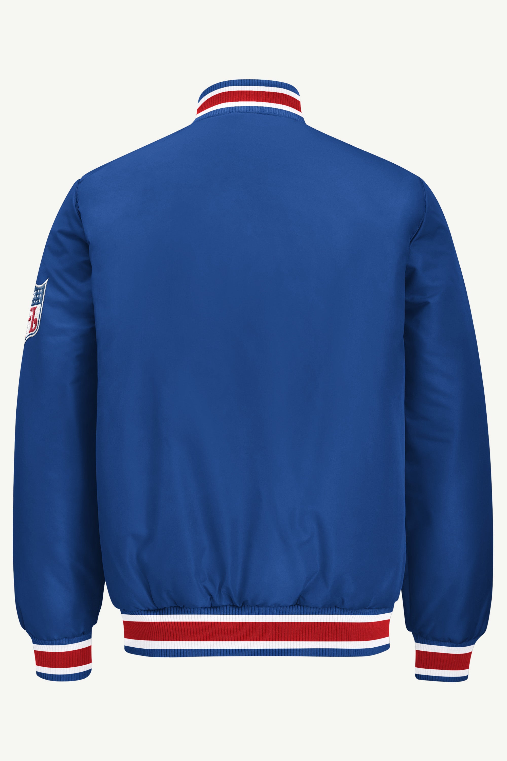 MENS NEW ENGLAND PATRIOTS RETRO GAME DAY SATIN VARSITY JACKET View 3