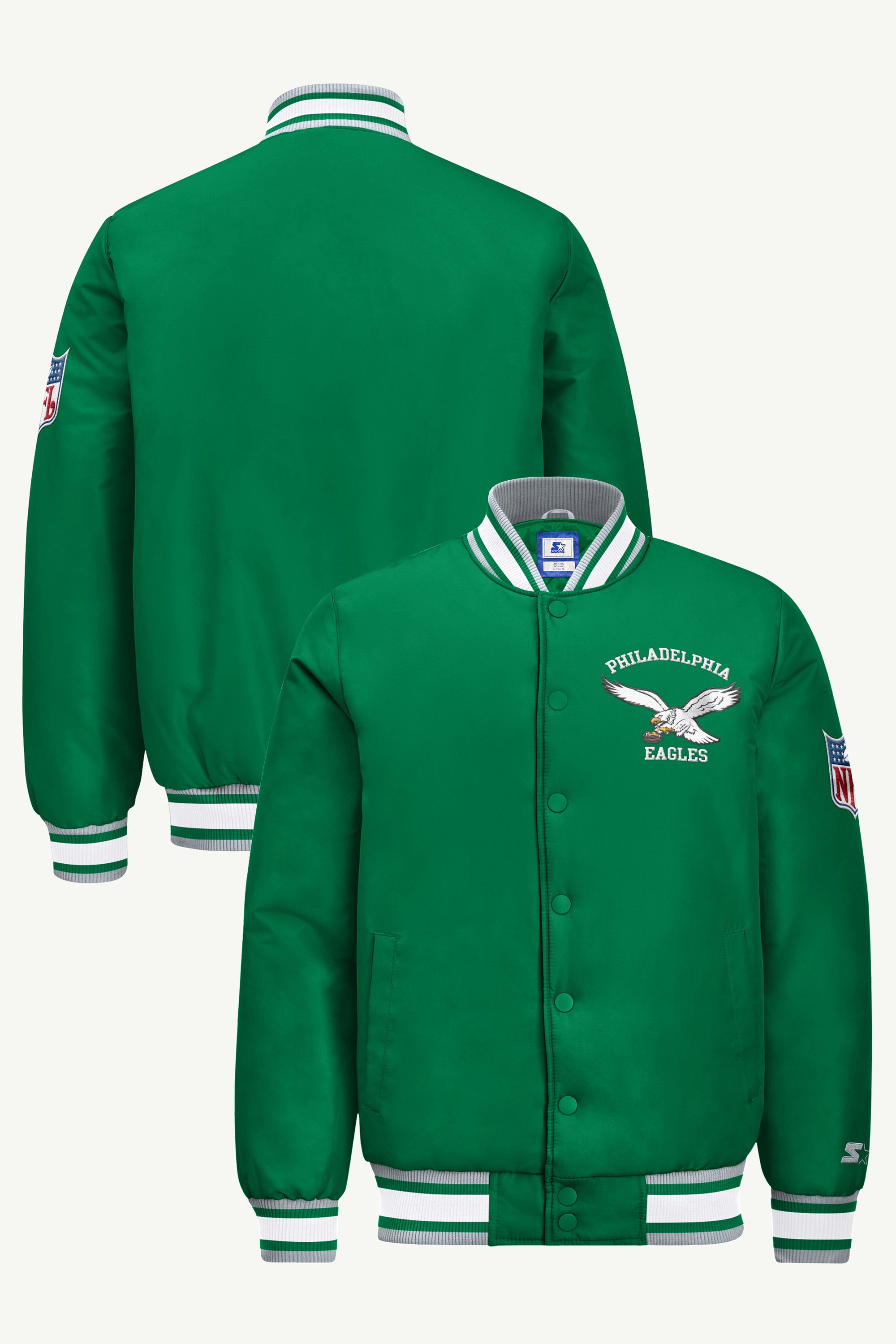 デッドストック PHILADELPHIA EAGLES ジャケット L〜3XL Mens Philadelphia Eagles Retro Game Day Satin Varsity Jacket | NFL