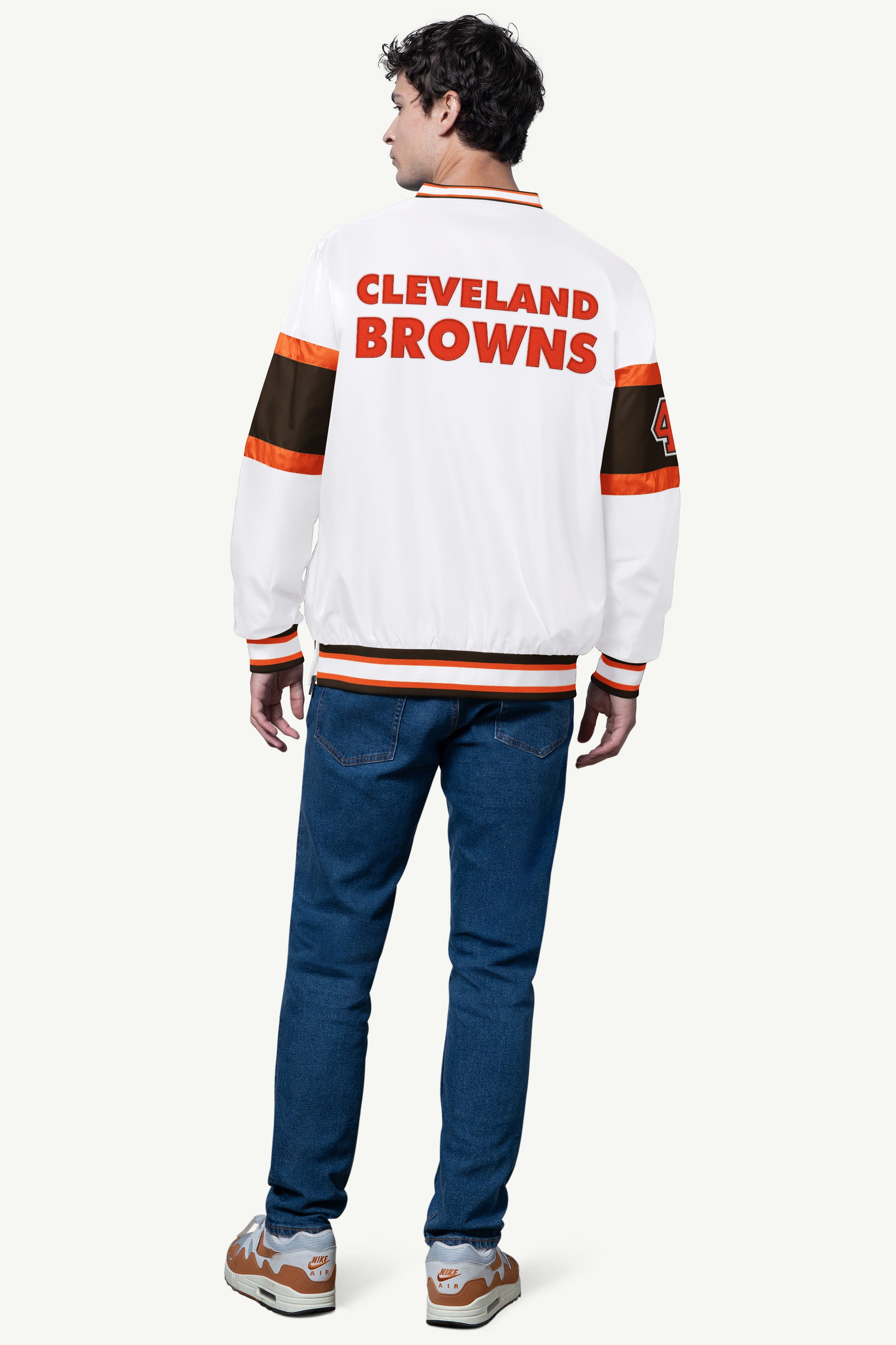MENS CLEVELAND BROWNS SIGNAL COLLAR PULLOVER View 3 | Men's Windbreakers