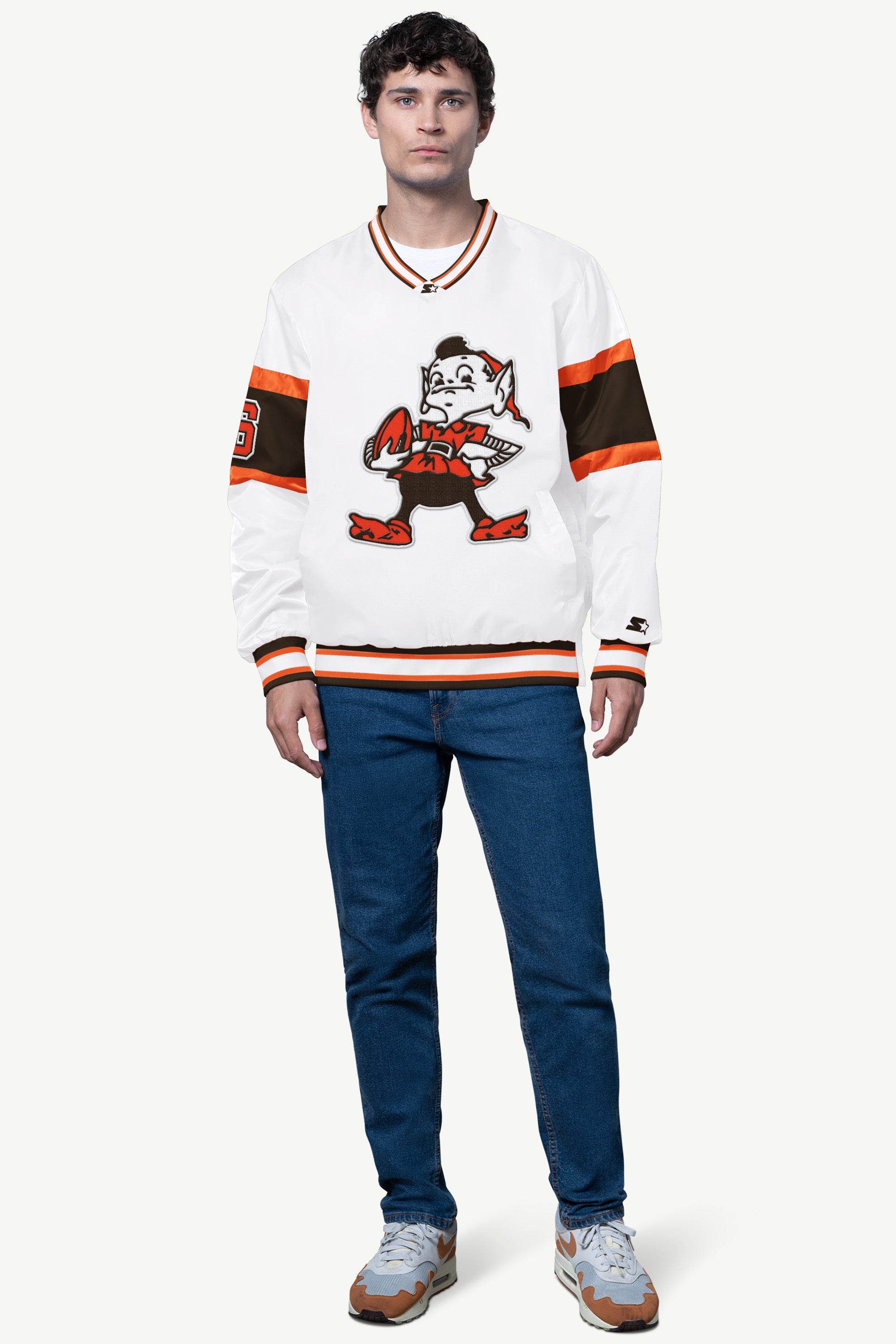 MENS CLEVELAND BROWNS SIGNAL COLLAR PULLOVER View 2 | Men's Windbreakers MENS CLEVELAND BROWNS SIGNAL COLLAR PULLOVER View 2 | Men's Windbreakers