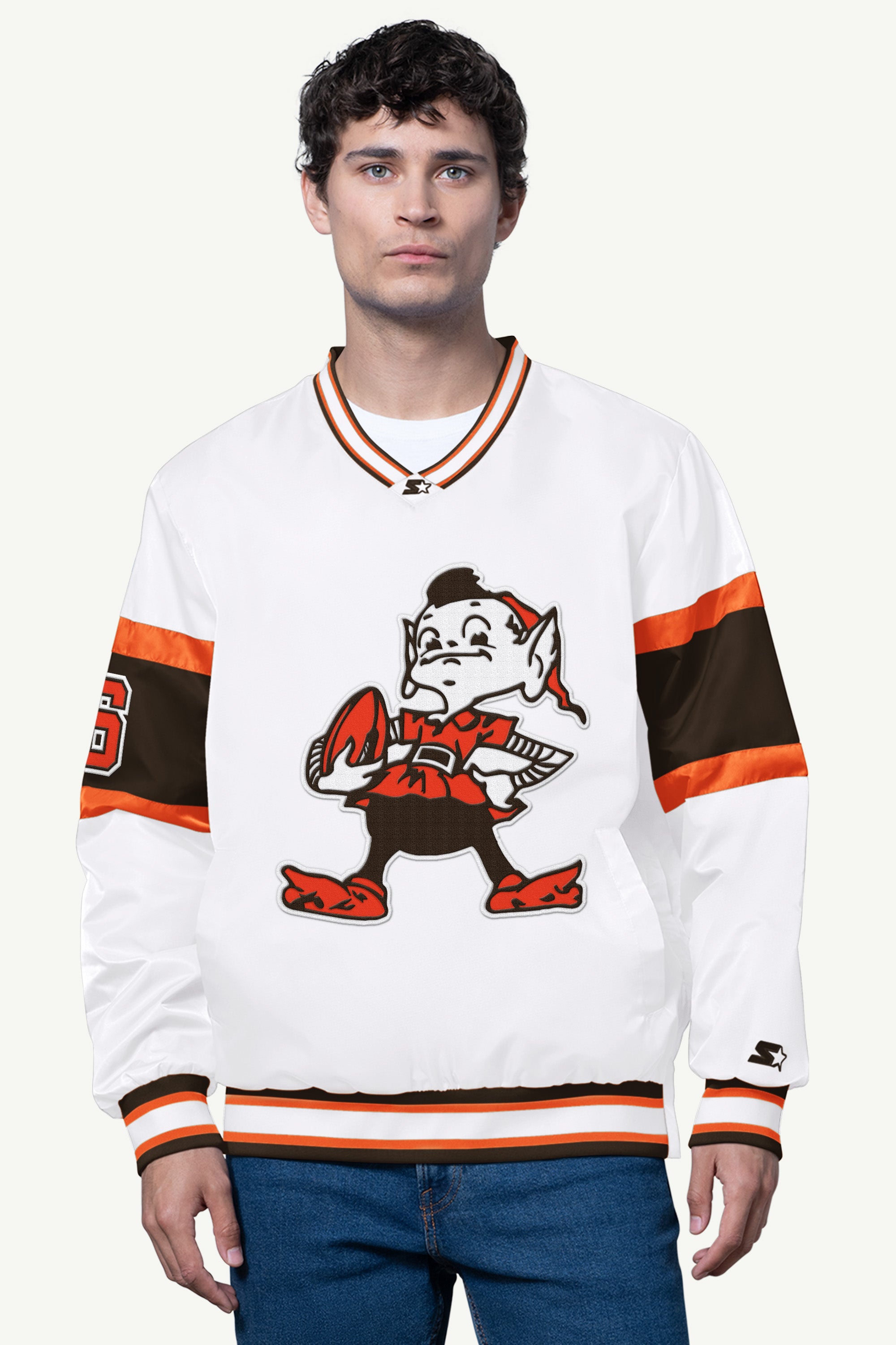 MENS CLEVELAND BROWNS SIGNAL COLLAR PULLOVER View 1 | Men's Windbreakers MENS CLEVELAND BROWNS SIGNAL COLLAR PULLOVER View 1 | Men's Windbreakers