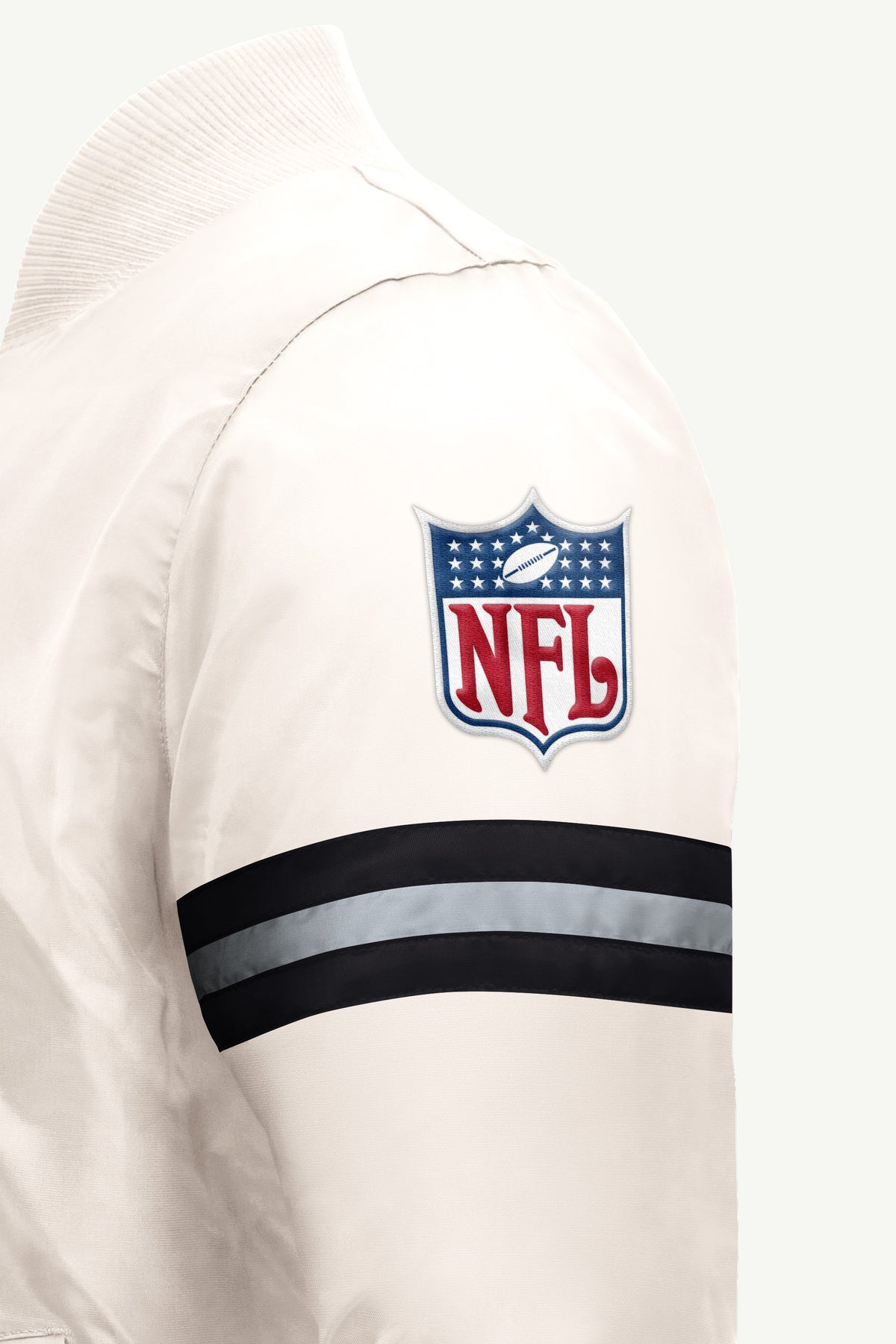 MENS PHILADELPHIA EAGLES RETRO STRIPE SLEEVE VARSITY JACKET View 4