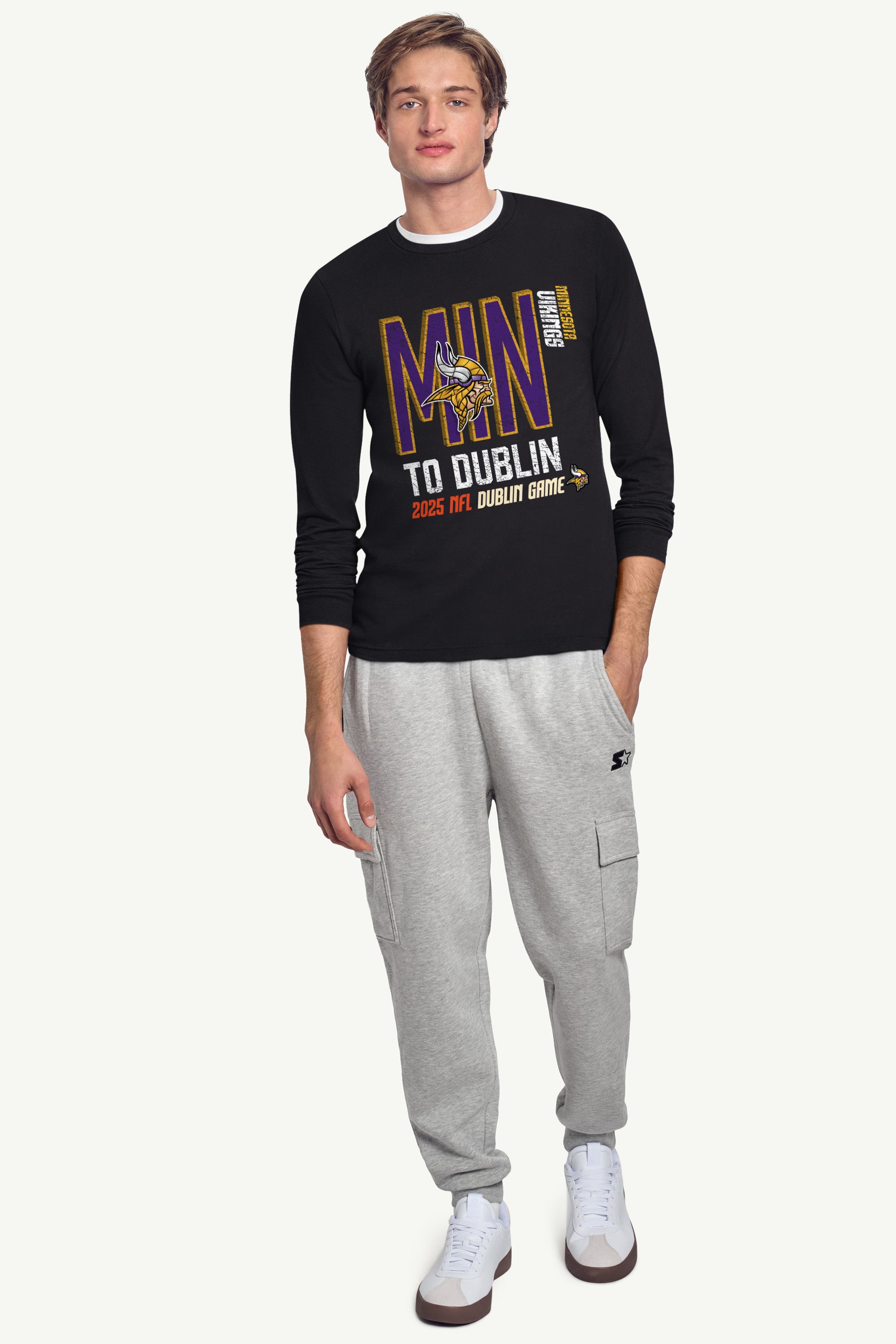 MENS MINNESOTA VIKINGS TO DUBLIN WE GO LONG SLEEVE T SHIRT View 3 | NFL