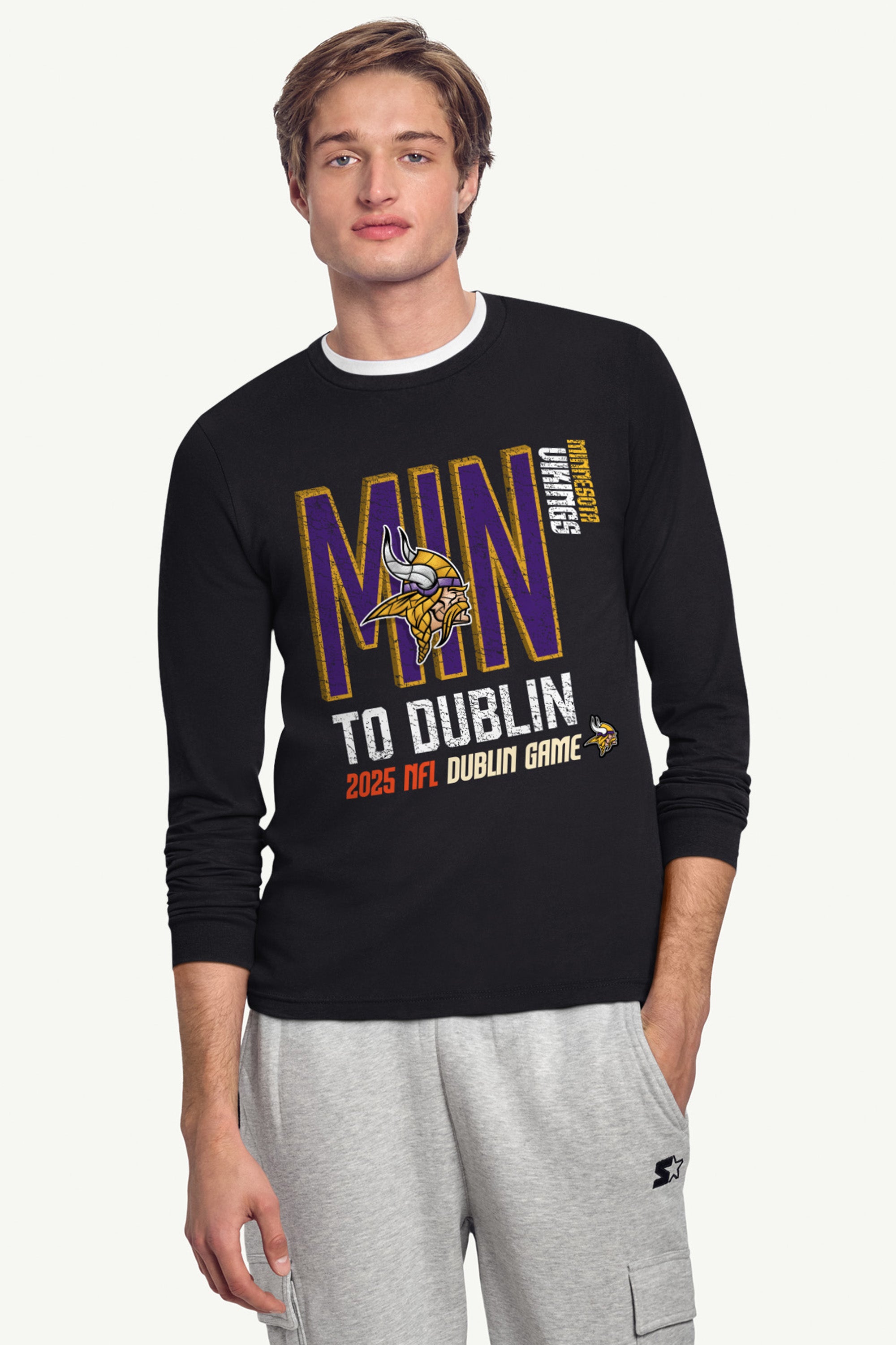 MENS MINNESOTA VIKINGS TO DUBLIN WE GO LONG SLEEVE T SHIRT View 2 | NFL