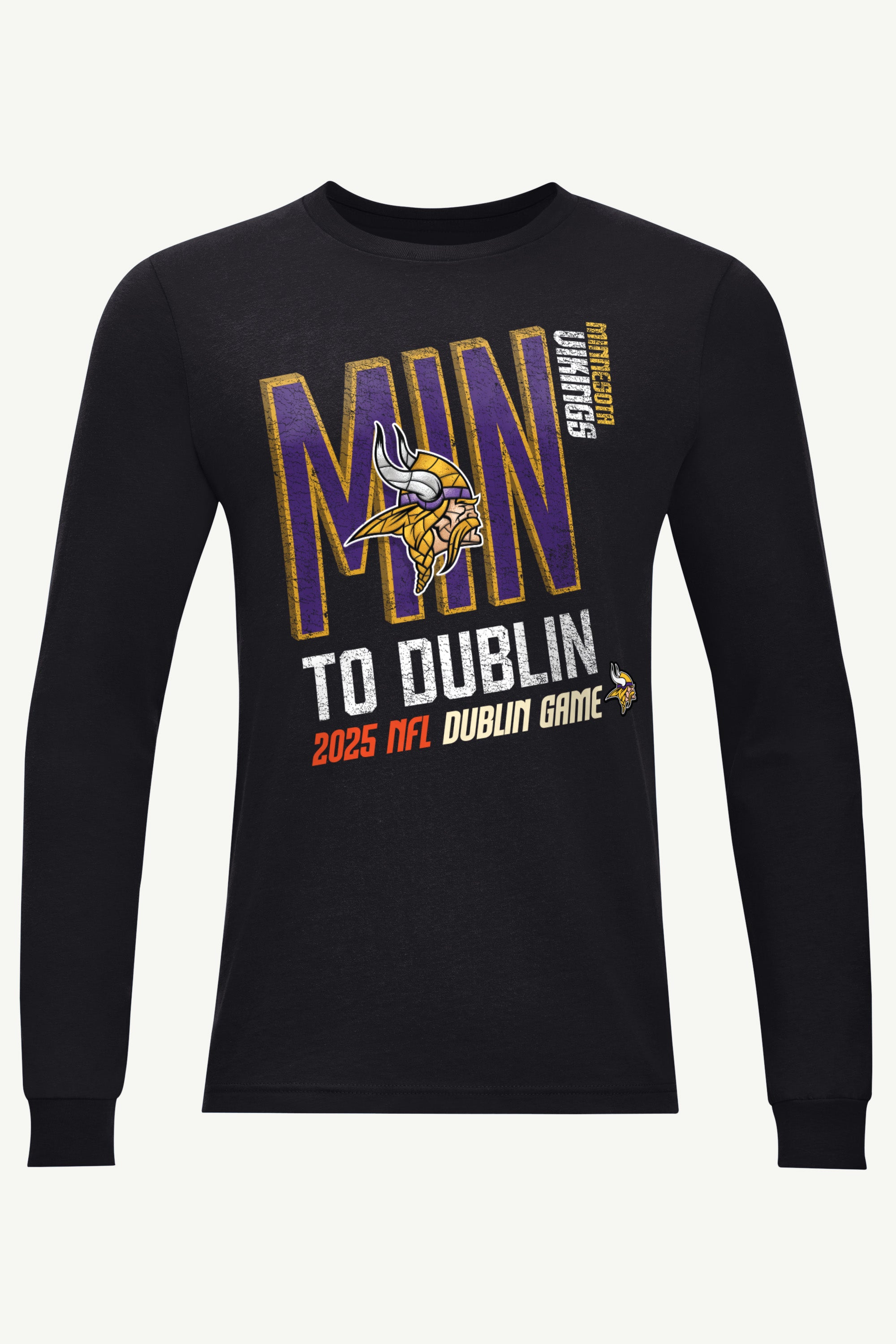 MENS MINNESOTA VIKINGS TO DUBLIN WE GO LONG SLEEVE T SHIRT View 1 | NFL