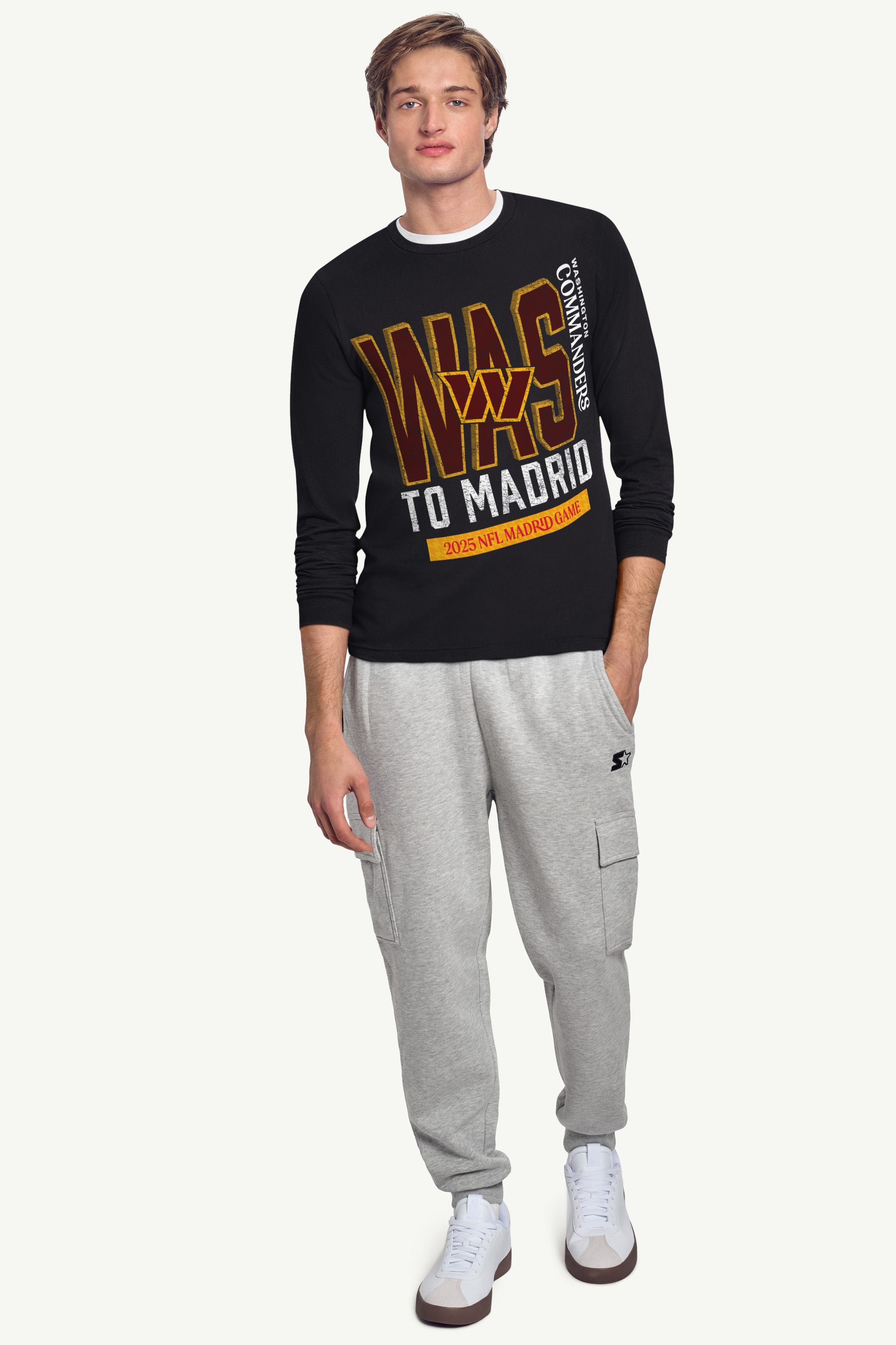 MENS WASHINGTON COMMANDERS TO MADRID WE GO LONG SLEEVE T SHIRT View 3 | NFL International Games