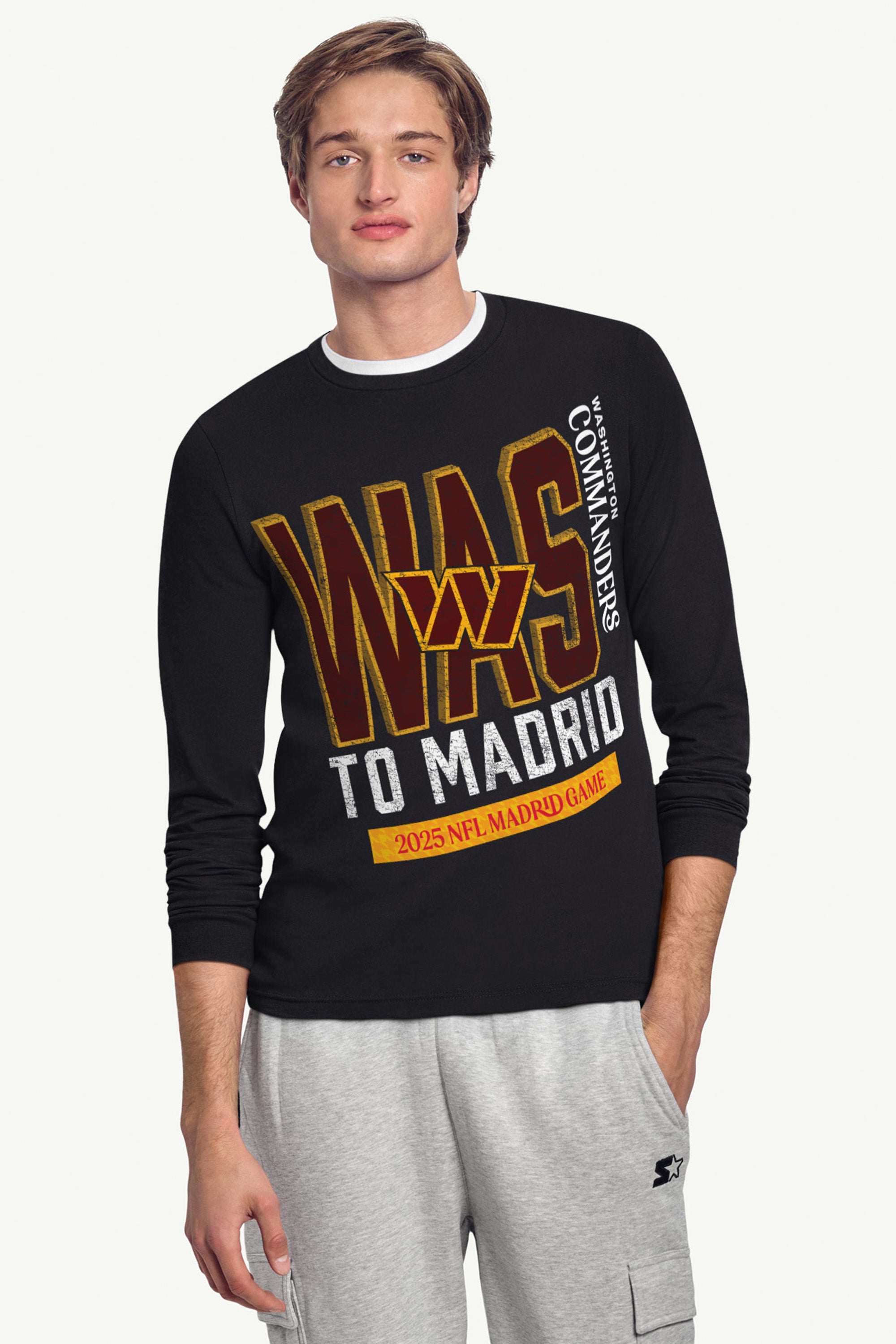 MENS WASHINGTON COMMANDERS TO MADRID WE GO LONG SLEEVE T SHIRT View 2 | NFL International Games