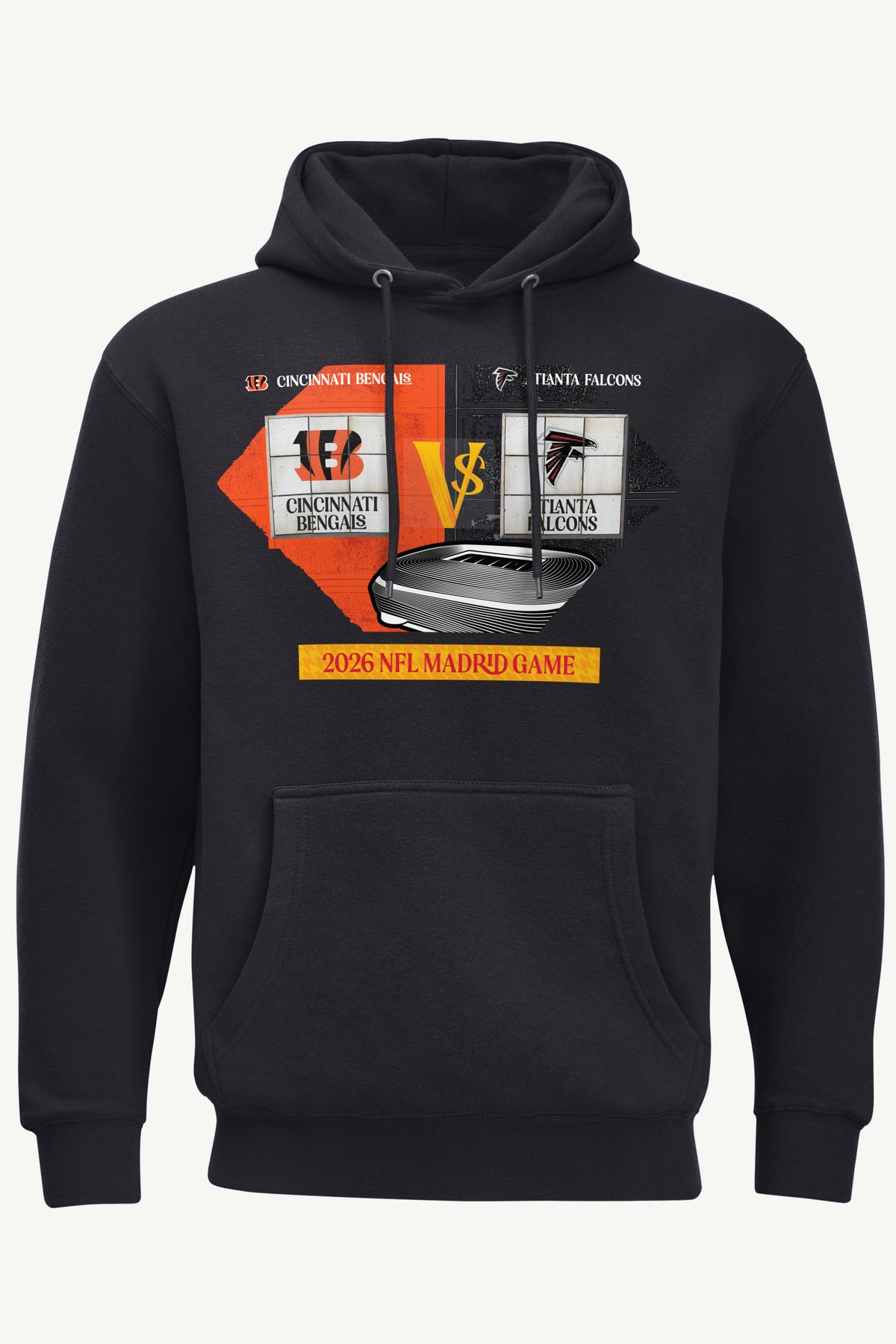 MENS CINCINNATI BENAGLS VS. ATLANTA FALCONS MADRID MATCHUP HOODIE View 1