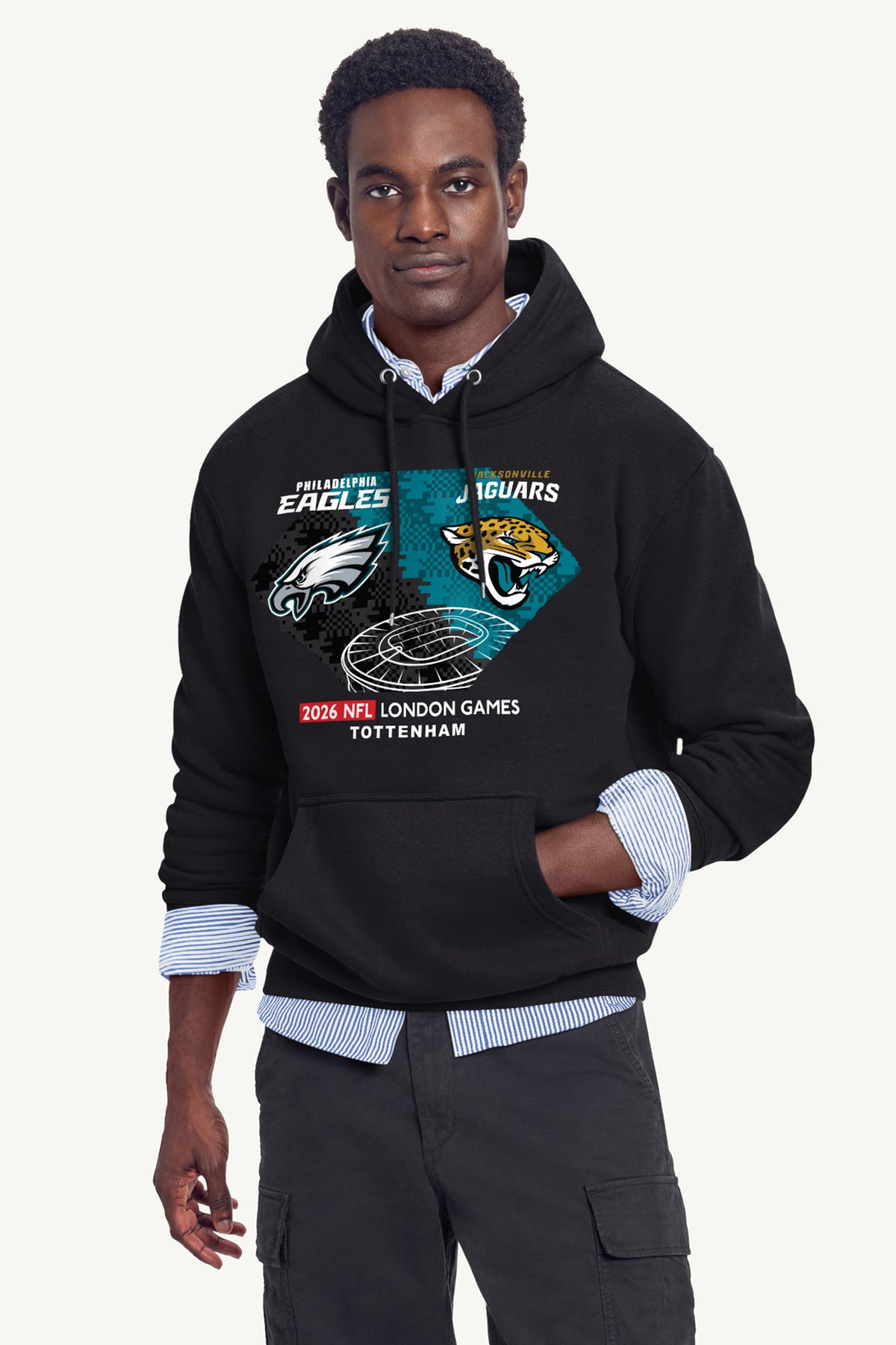 MENS PHILADELPHIA EAGLES VS. JACKSONVILLE JAGUARS LONDON MATCHUP HOODIE View 4