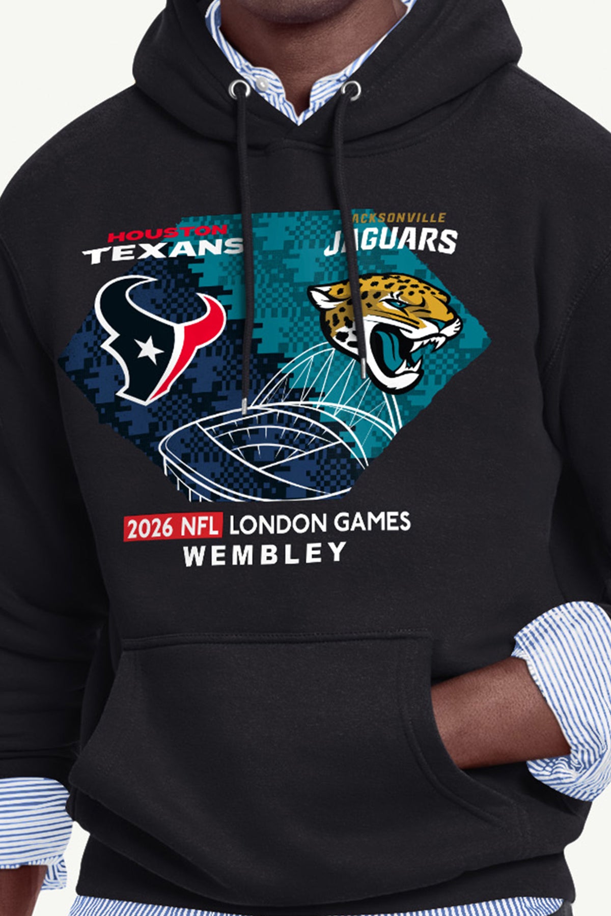 MENS HOUSTON TEXANS VS. JACKSONVILLE JAGUARS LONDON MATCHUP HOODIE View 2 | NFL 2026 International Games
