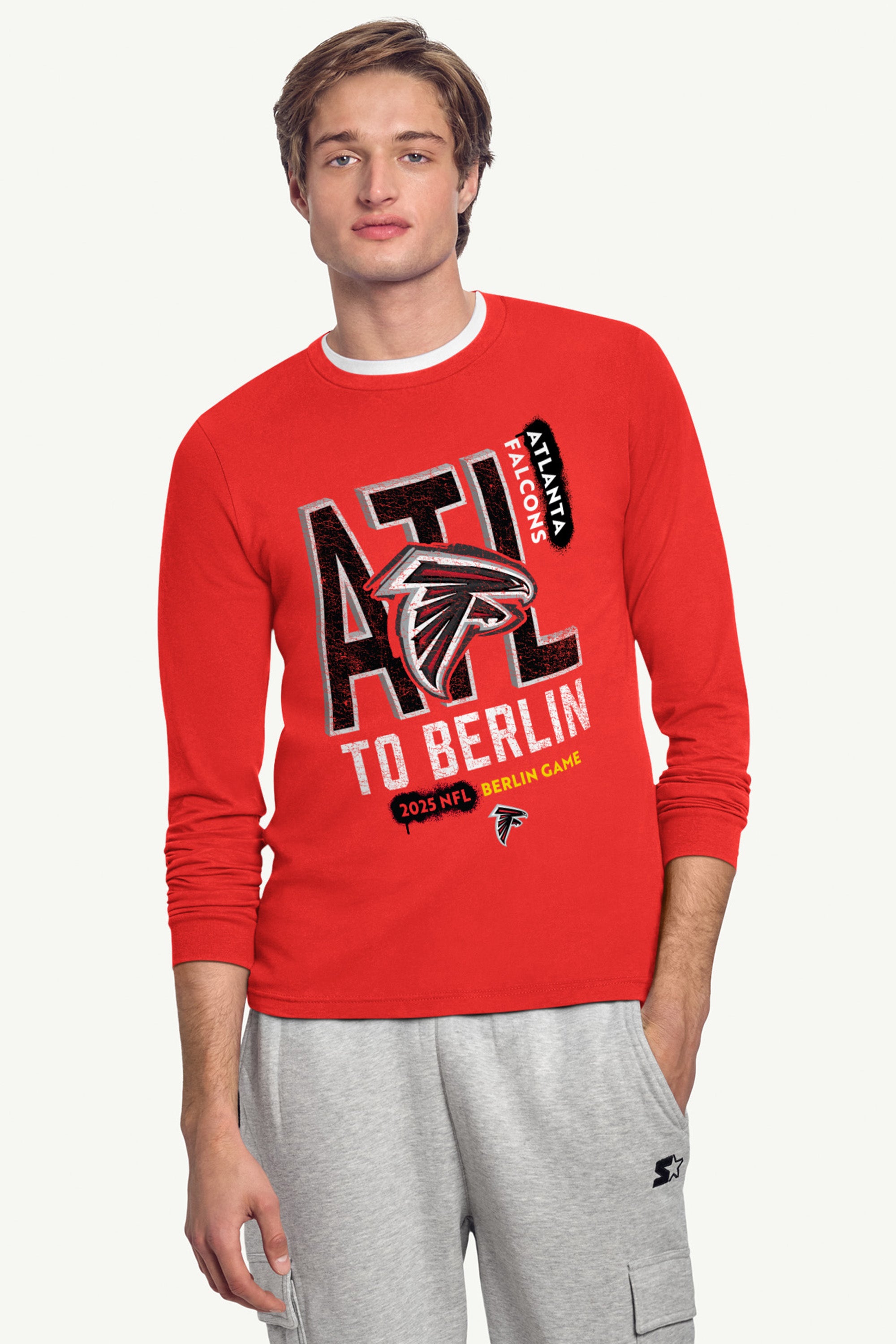 MENS ATLANTA FALCONS TO BERLIN WE GO LONG SLEEVE T SHIRT View 2 | NFL International Games