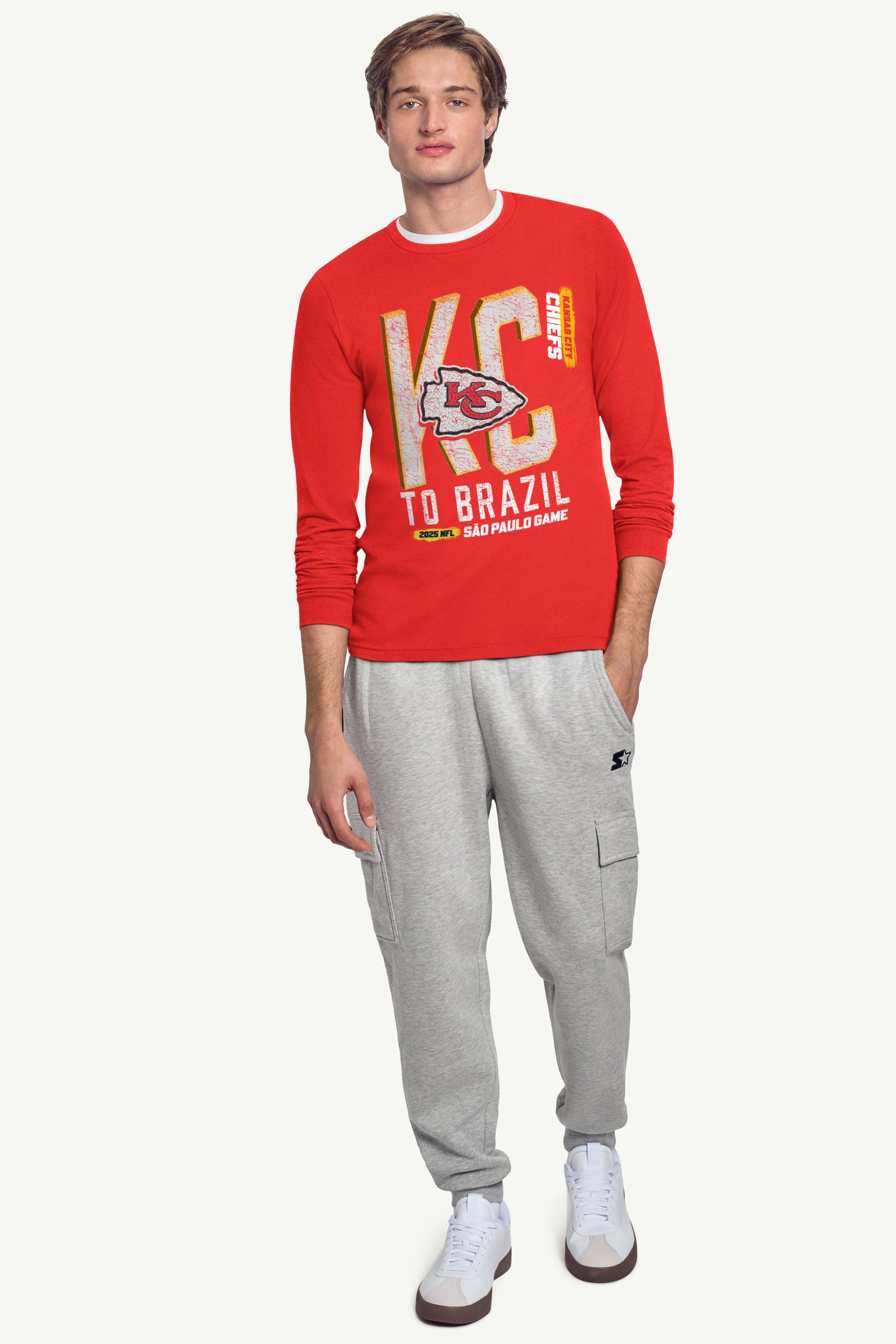 MENS KANSAS CITY CHIEFS TO BRAZIL WE GO LONG SLEEVE T SHIRT View 3 | NFL International Games