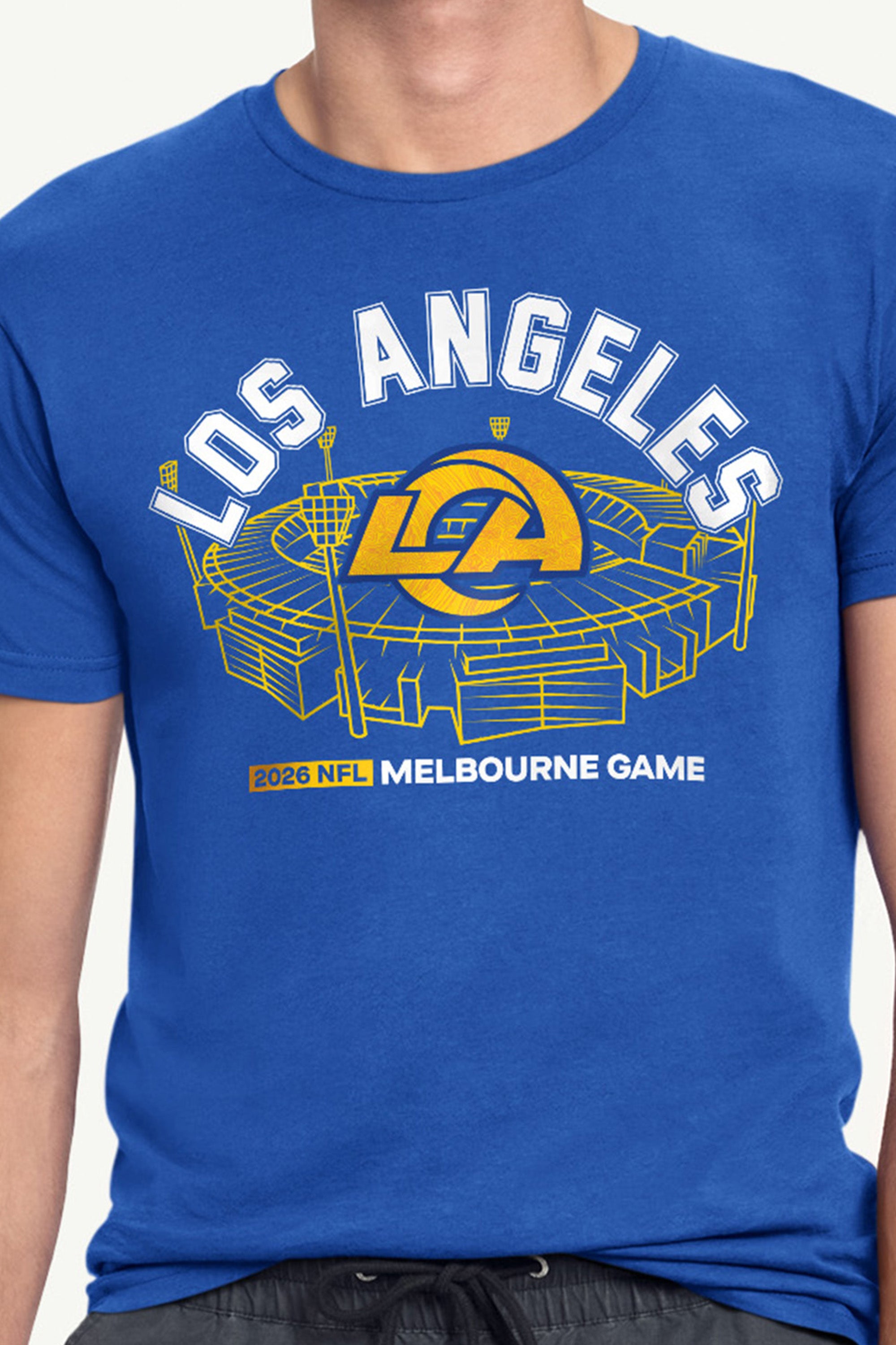 MENS LOS ANGELES RAMS MELBOURNE STADIUM T SHIRT View 2