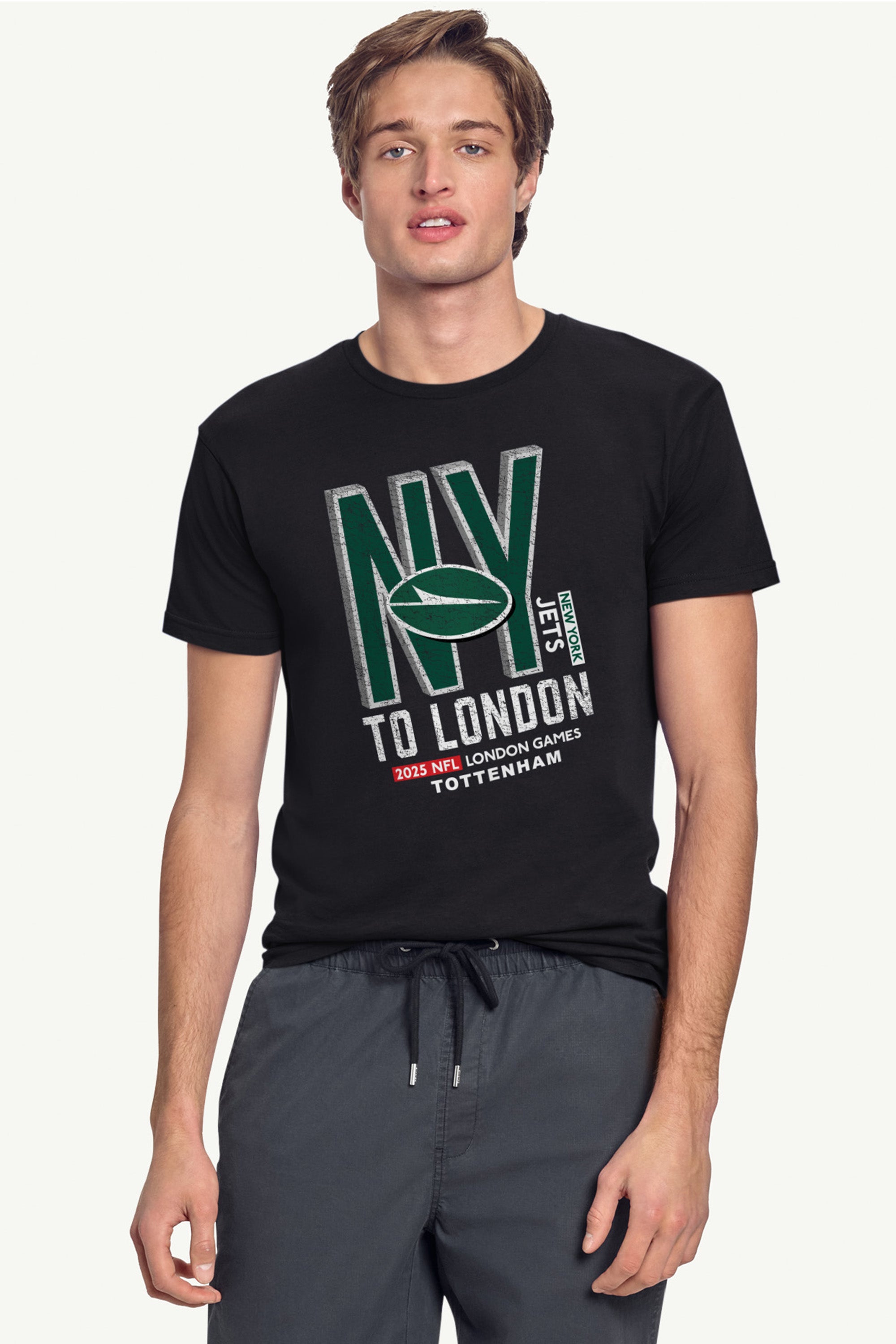 MENS NEW YORK JETS TO LONDON WE GO T SHIRT View 2 | DTG