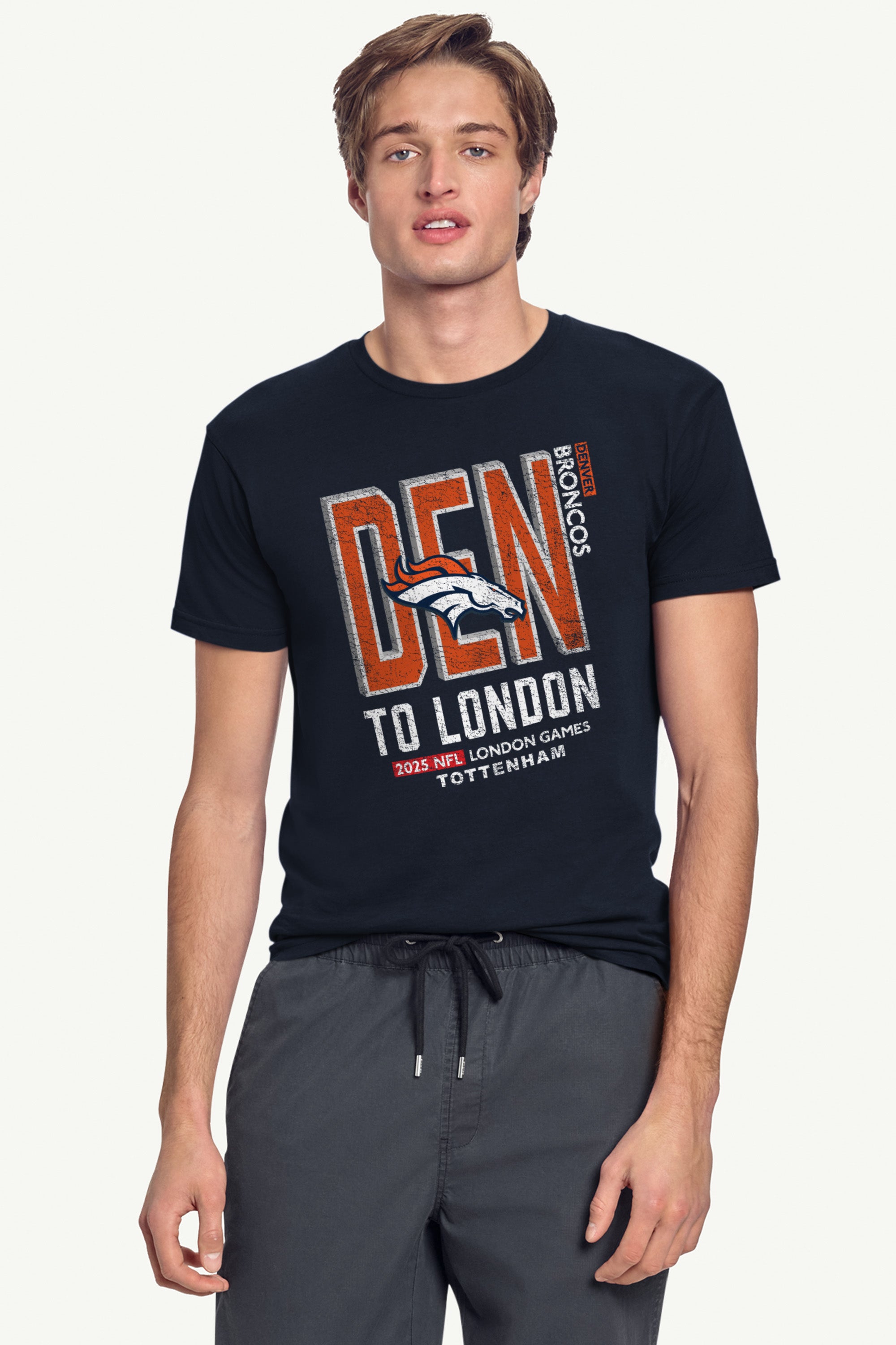 MENS DENVER BRONCOS TO LONDON GAMES T SHIRT View 2 | DTG