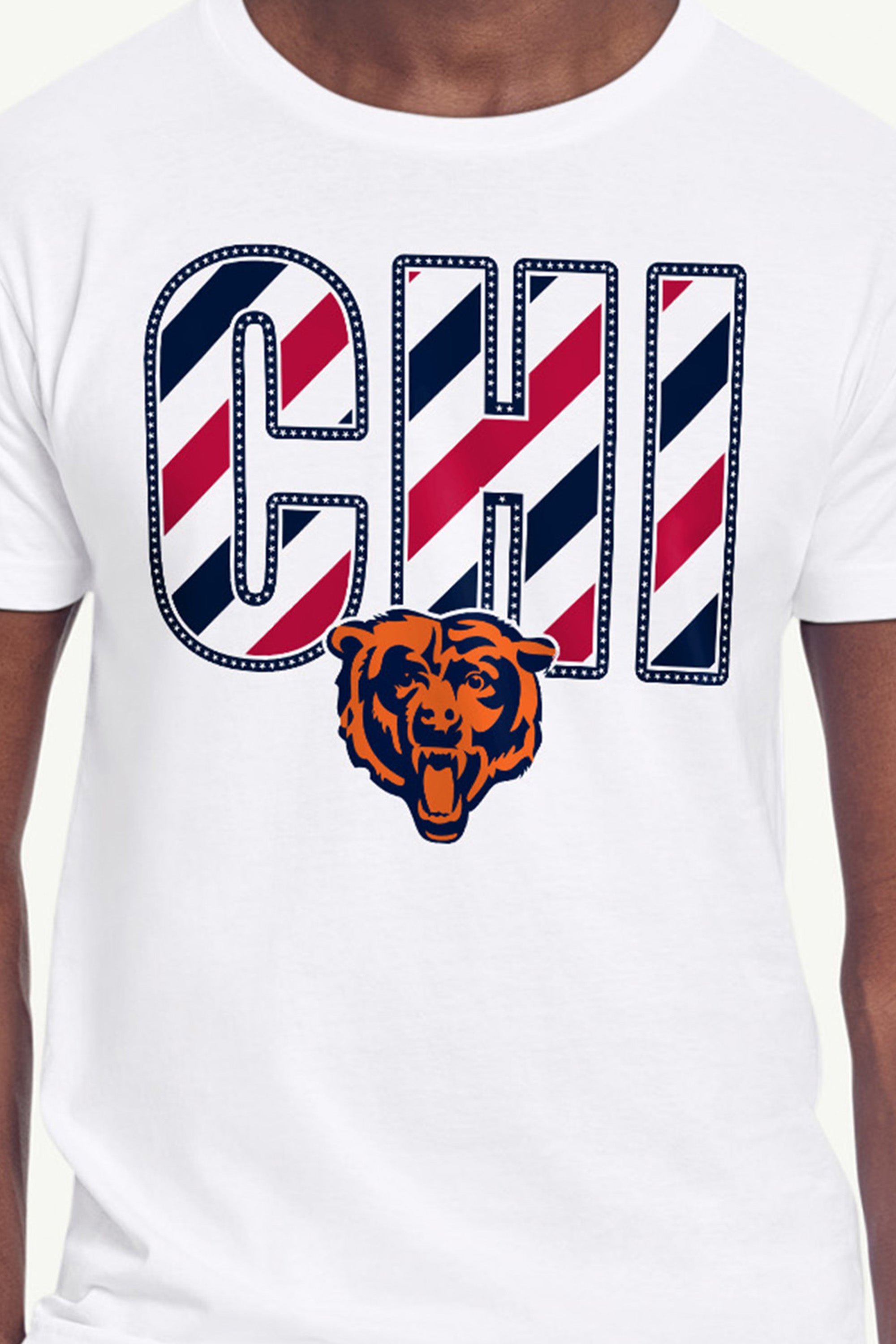 MENS CHICAGO BEARS STARS AND STRIPES T SHIRT View 4