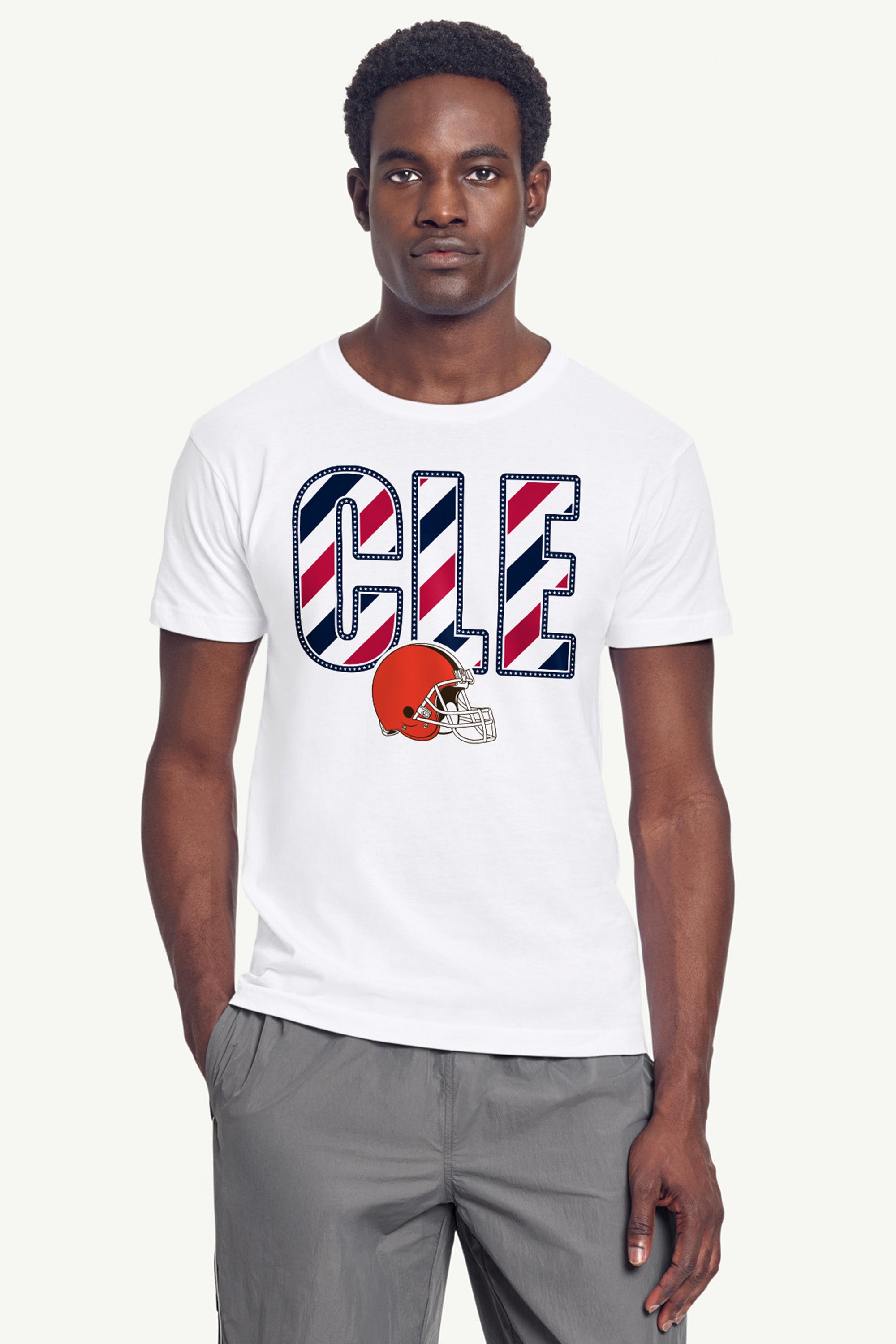 MENS CLEVELAND BROWNS STARS AND STRIPES T SHIRT View 4
