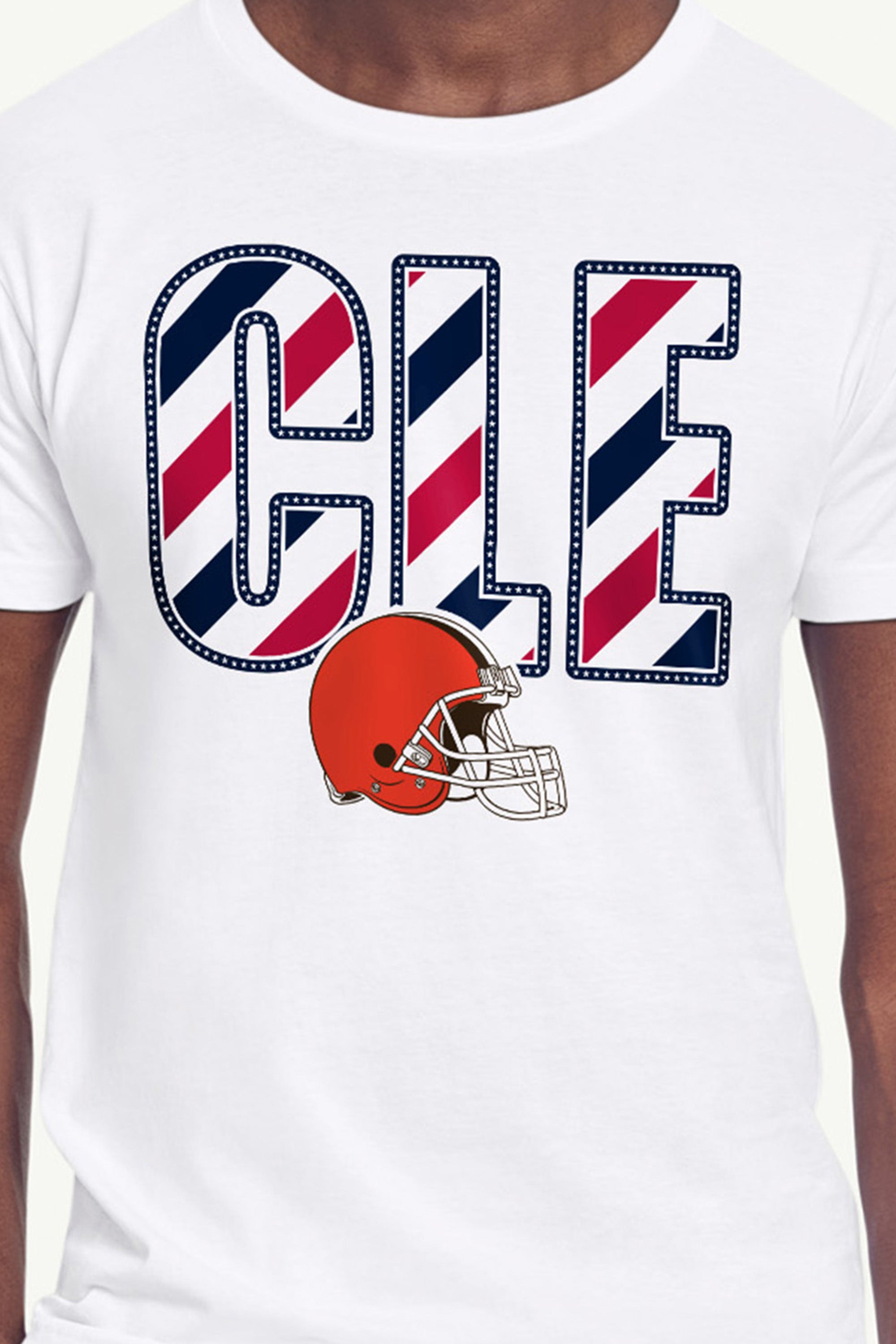MENS CLEVELAND BROWNS STARS AND STRIPES T SHIRT View 2