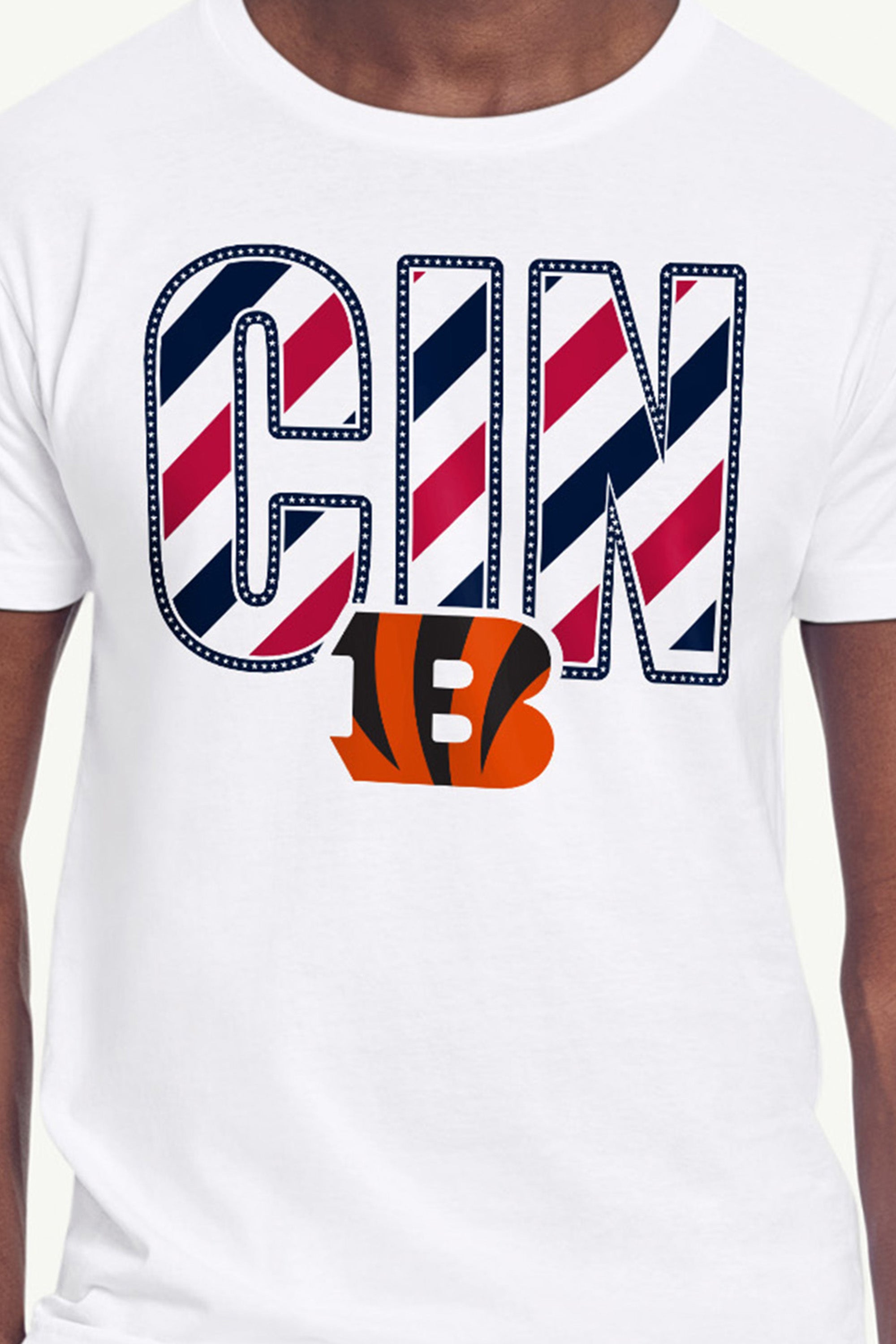 MENS CINCINNATI BENGALS STARS AND STRIPES T SHIRT View 2