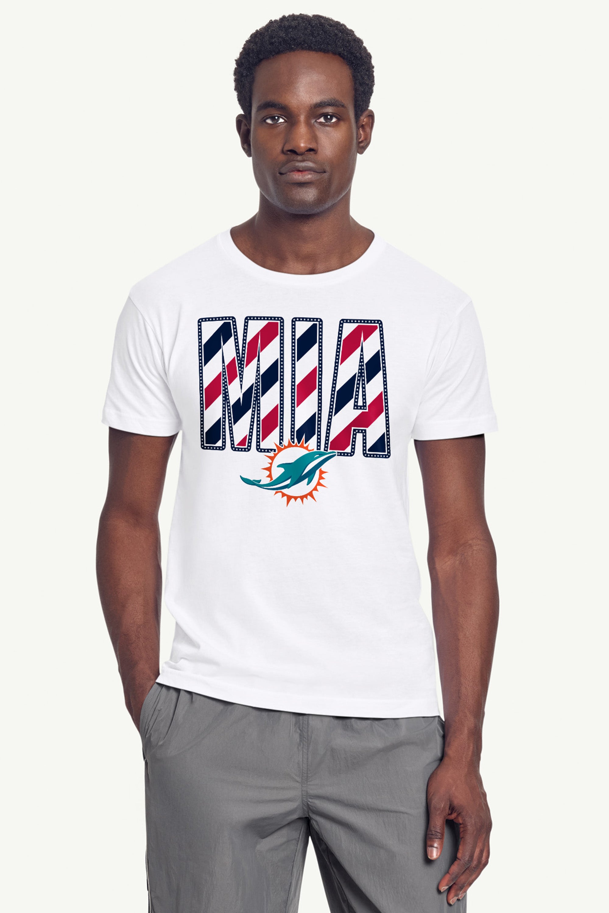 MENS MIAMI DOLHPINS STARS AND STRIPES T SHIRT View 4