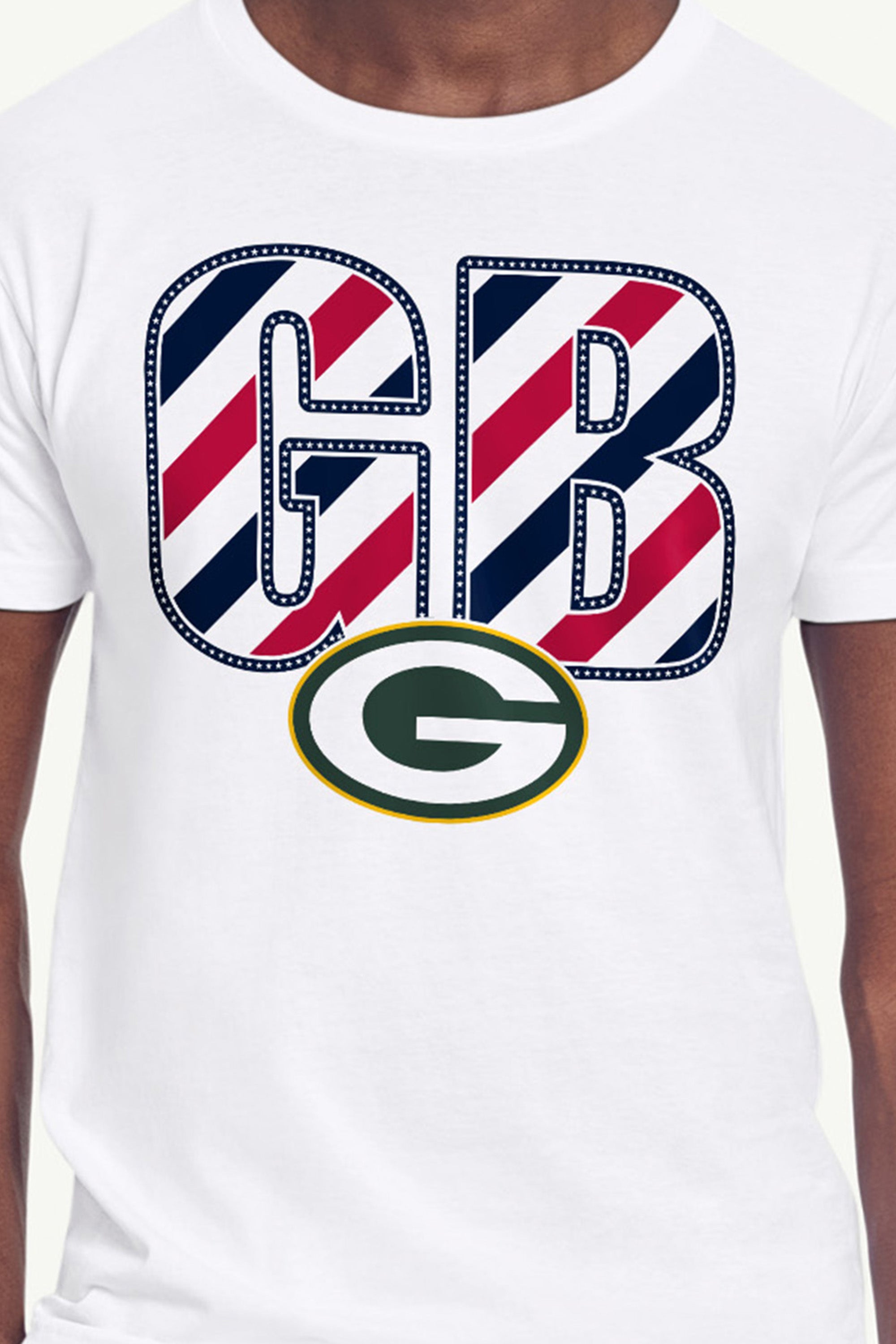 MENS GREEN BAY PACKERS STARS AND STRIPES T SHIRT View 2