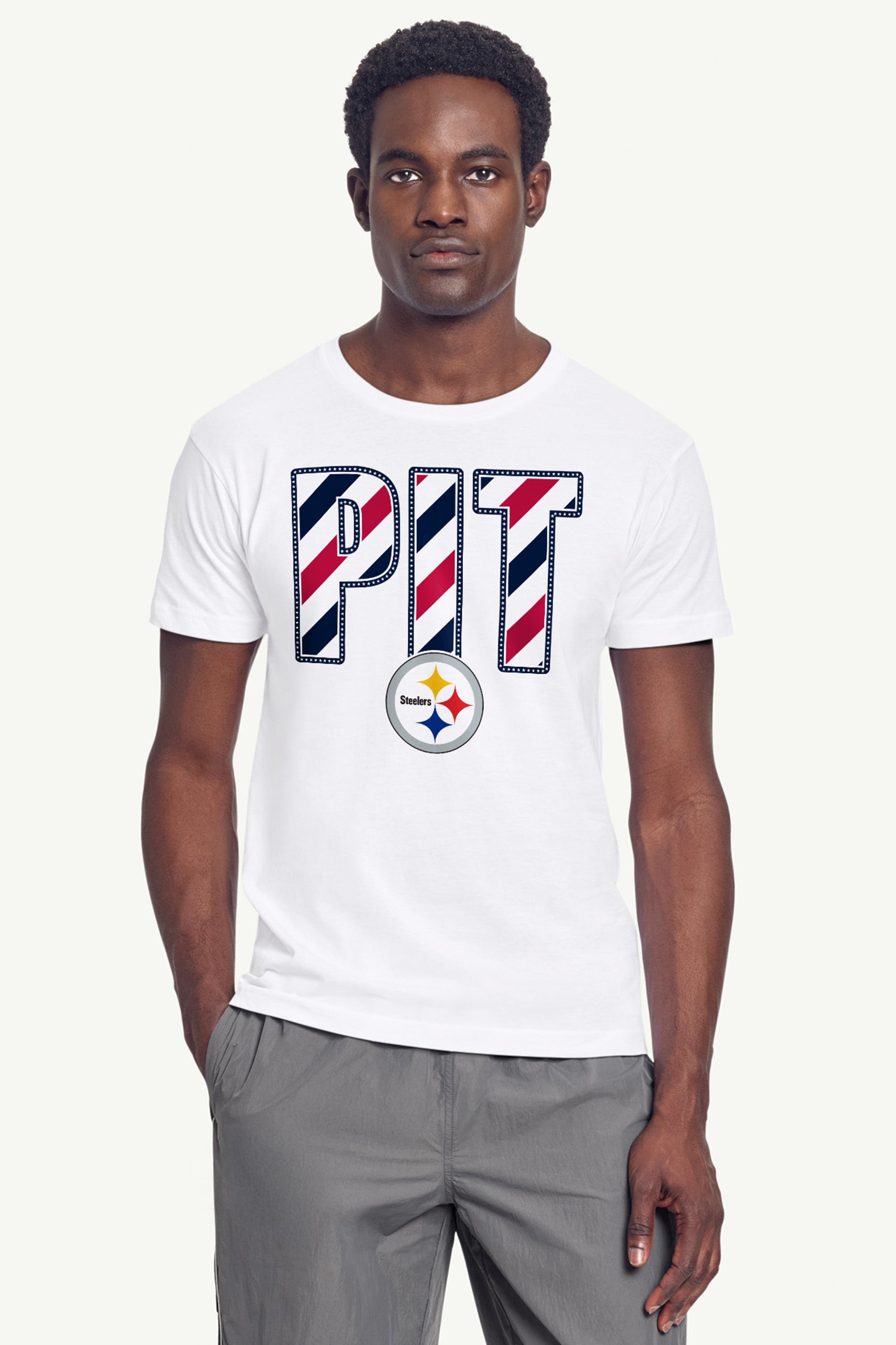 MENS PITTSBURGH STEELERS STARS AND STRIPES T SHIRT View 4