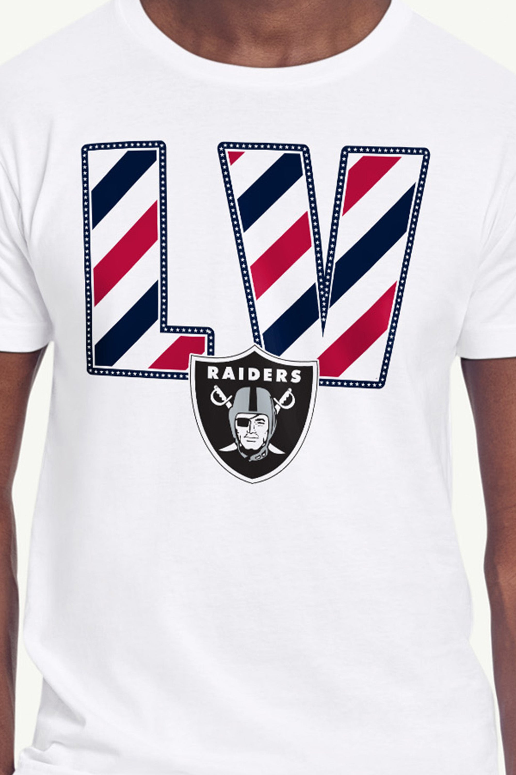 MENS LAS VEGAS RAIDERS STARS AND STRIPES T SHIRT View 2