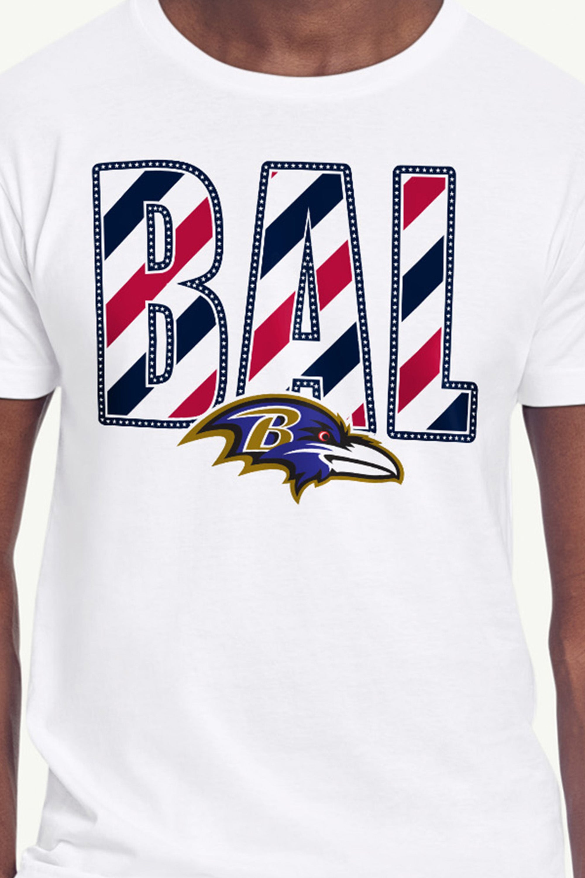 MENS BALTIMORE RAVENS STARS AND STRIPES T SHIRT View 2