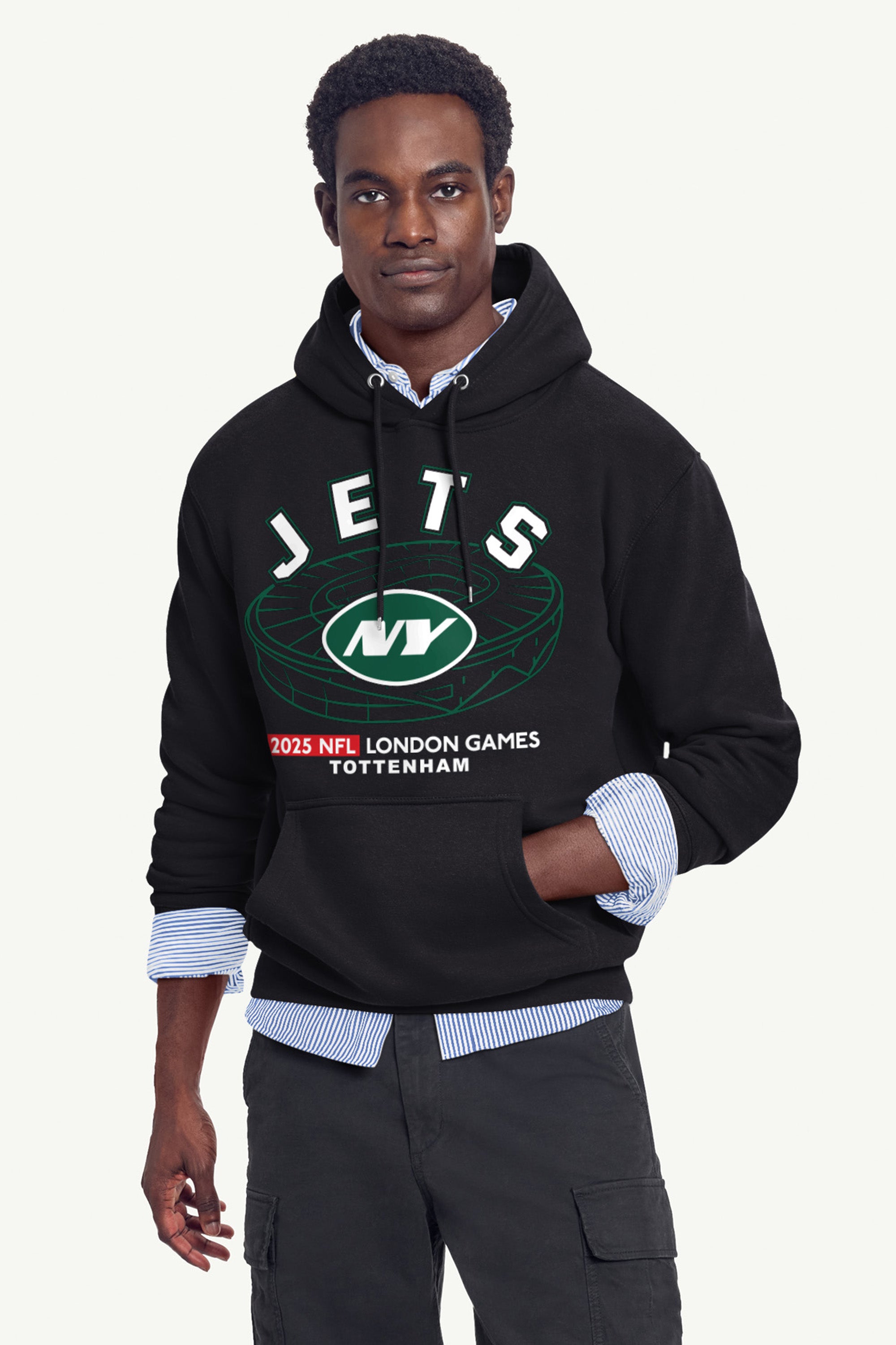 MENS NEW YORK JETS LONDON GAMES HOODIE View 2 | DTG