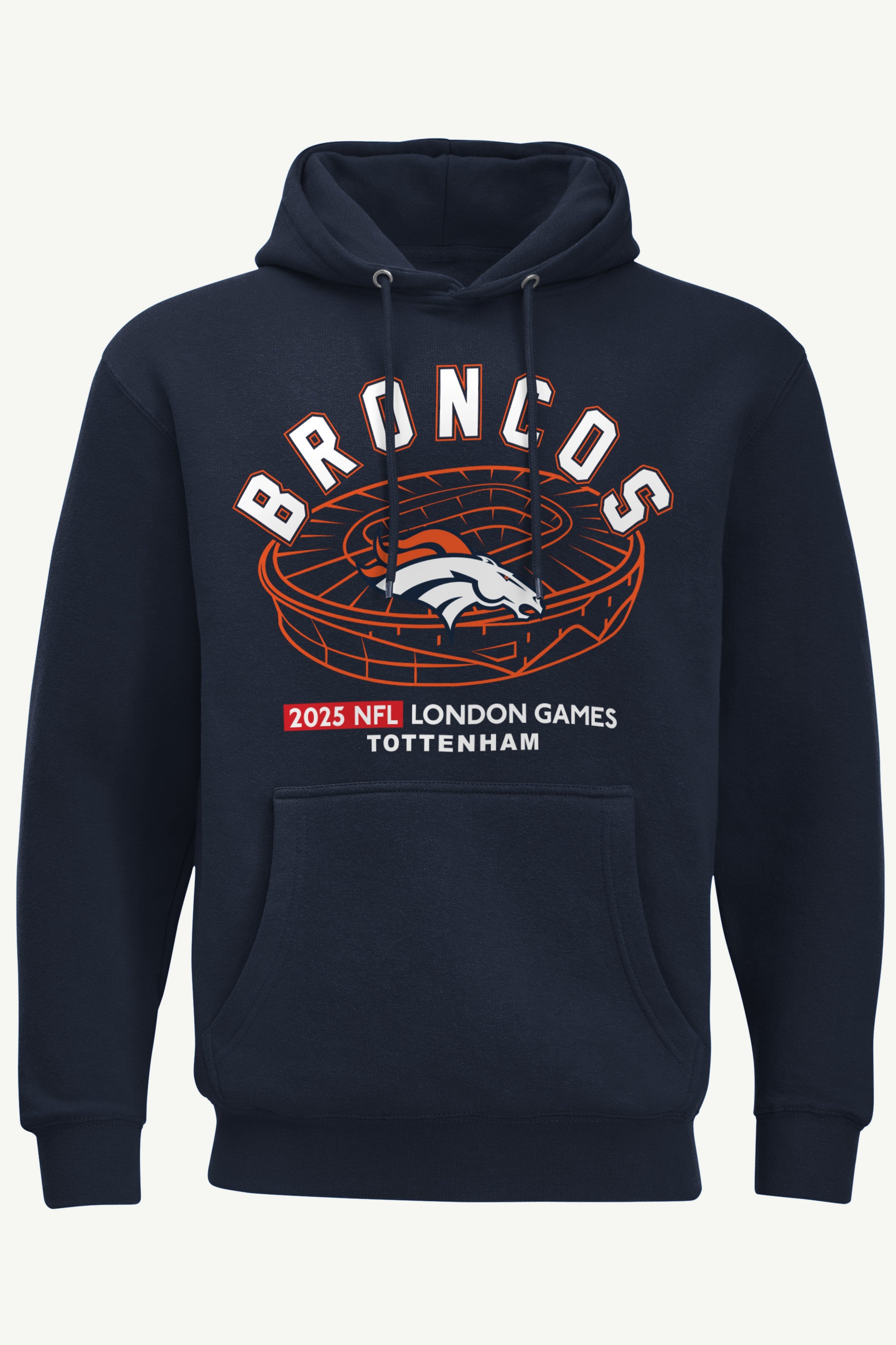 MENS DENVER BRONCOS LONDON STADIUM HOODIE View 1 | DTG