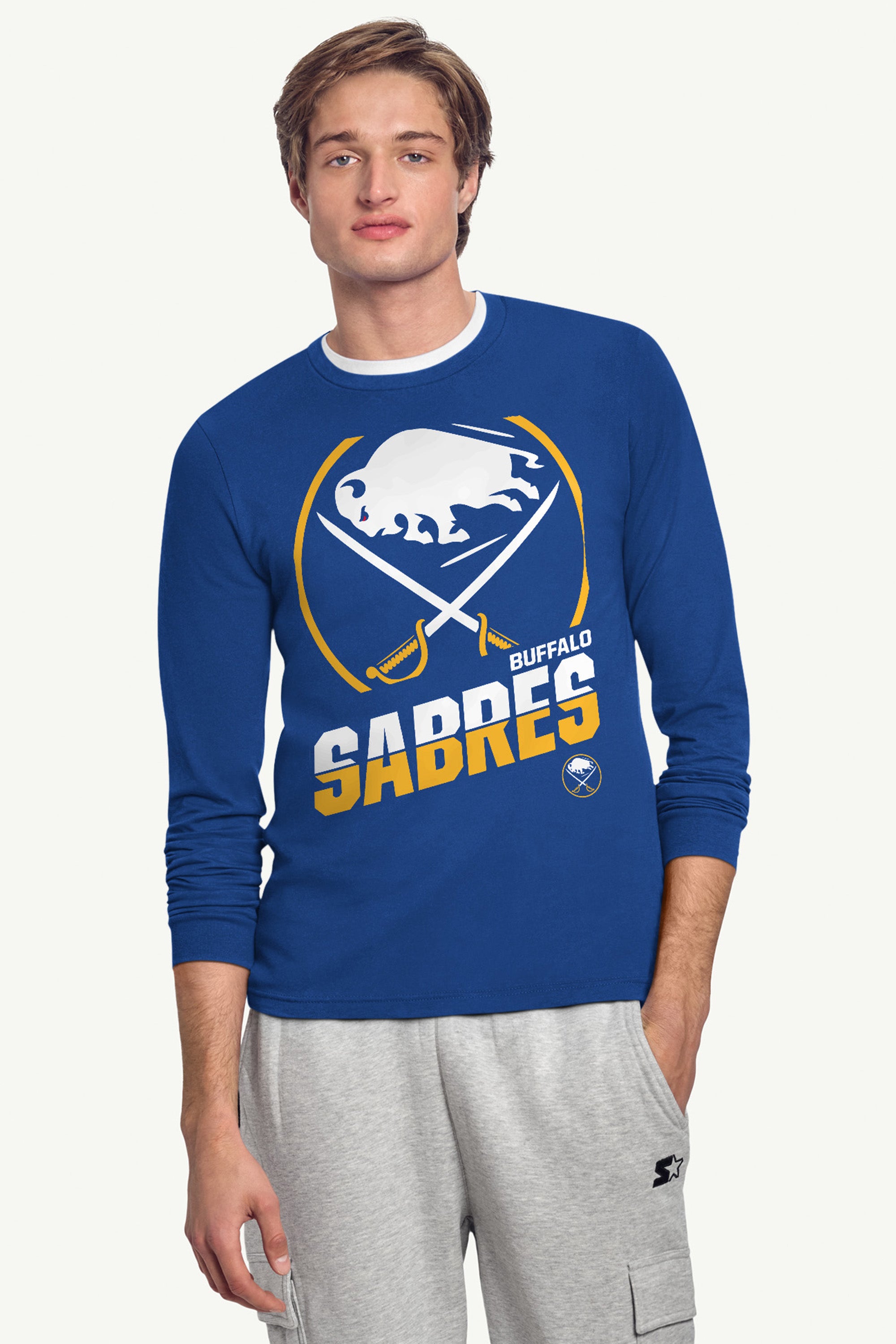 MENS BUFFALO SABRES LOGO ZOOM LONG SLEEVE T SHIRT View 3