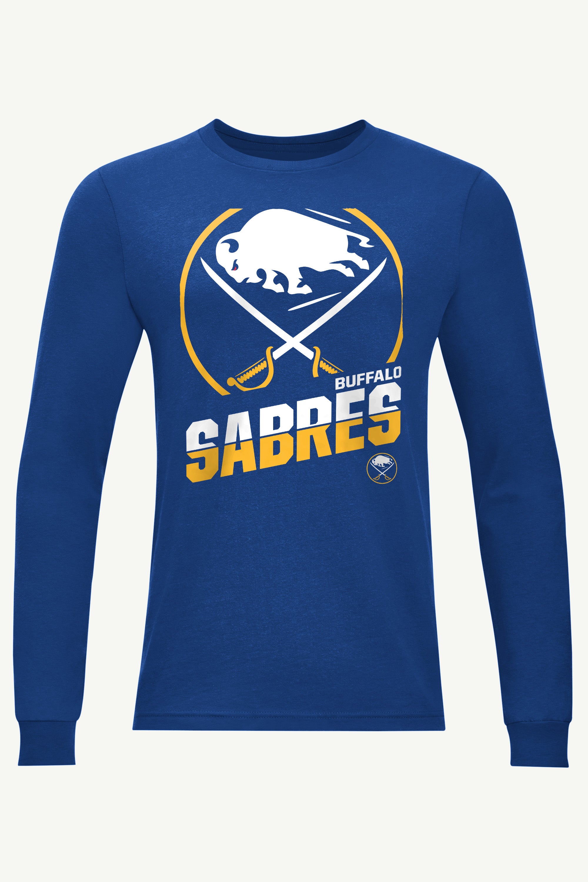 MENS BUFFALO SABRES LOGO ZOOM LONG SLEEVE T SHIRT View 1 | Men's Windbreakers
