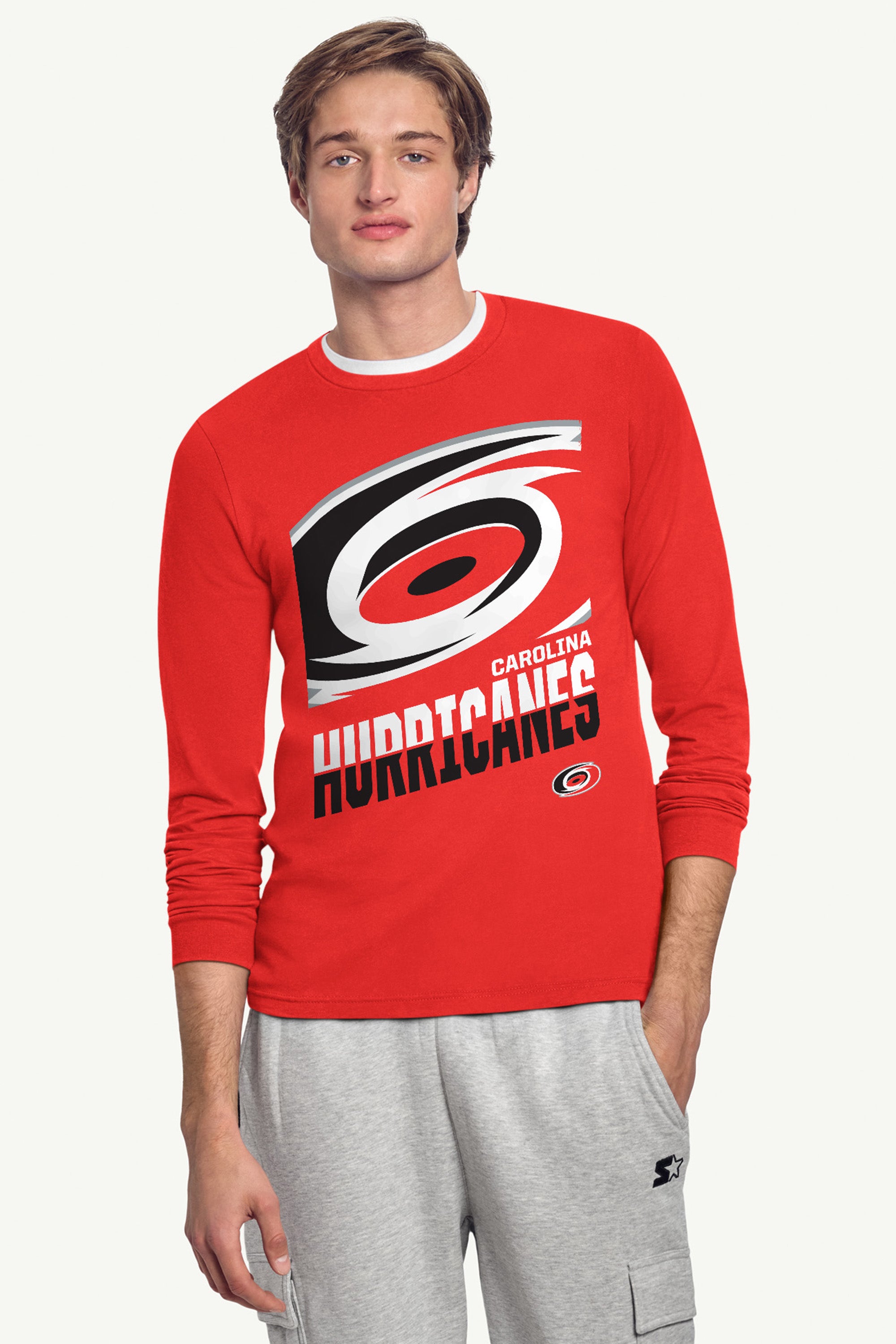 MENS CAROLINA HURRICANES LOGO ZOOM LONG SLEEVE T SHIRT View 3