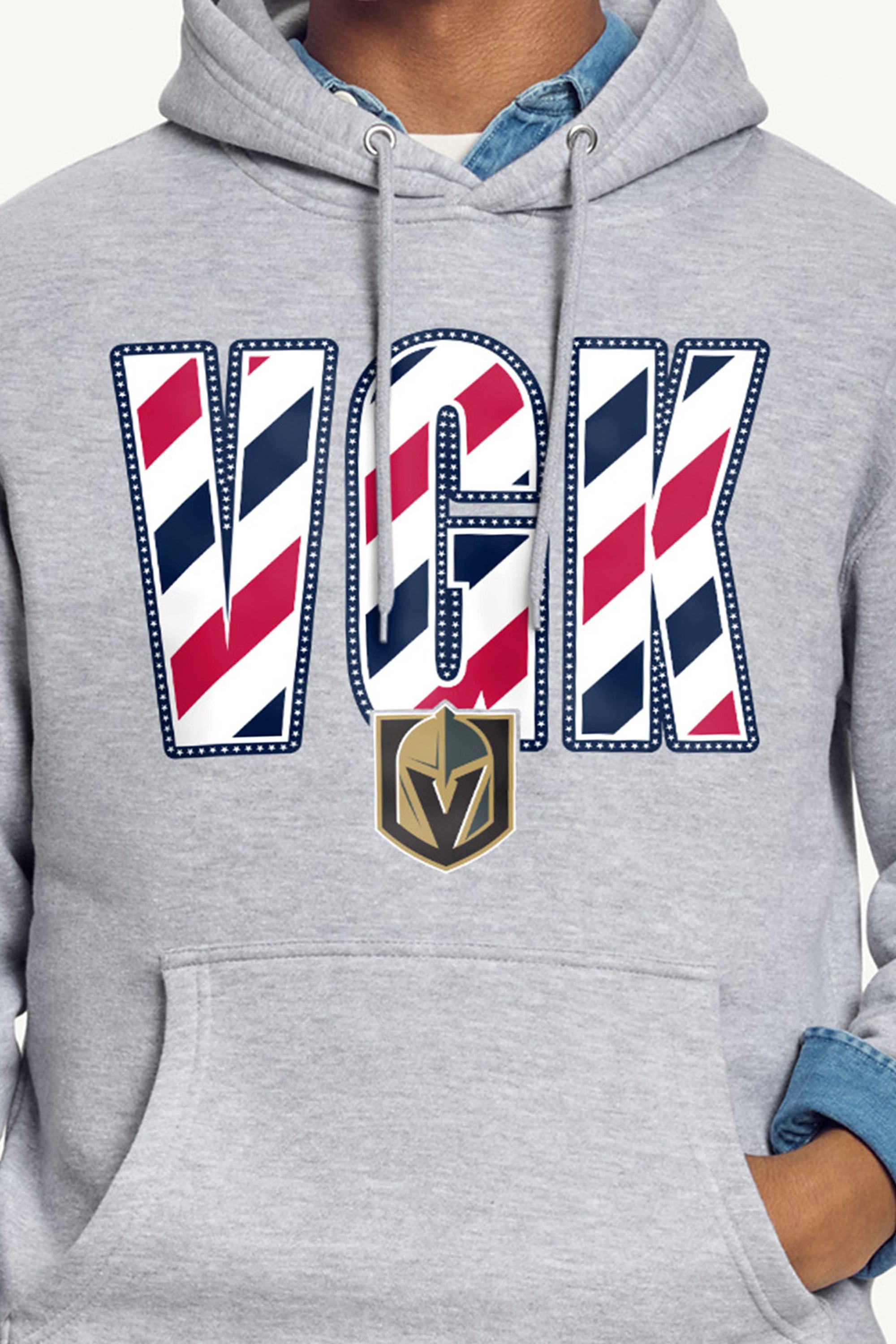 MENS VEGAS GOLDEN KNIGHTS STARS AND STRIPES HOODIE View 2