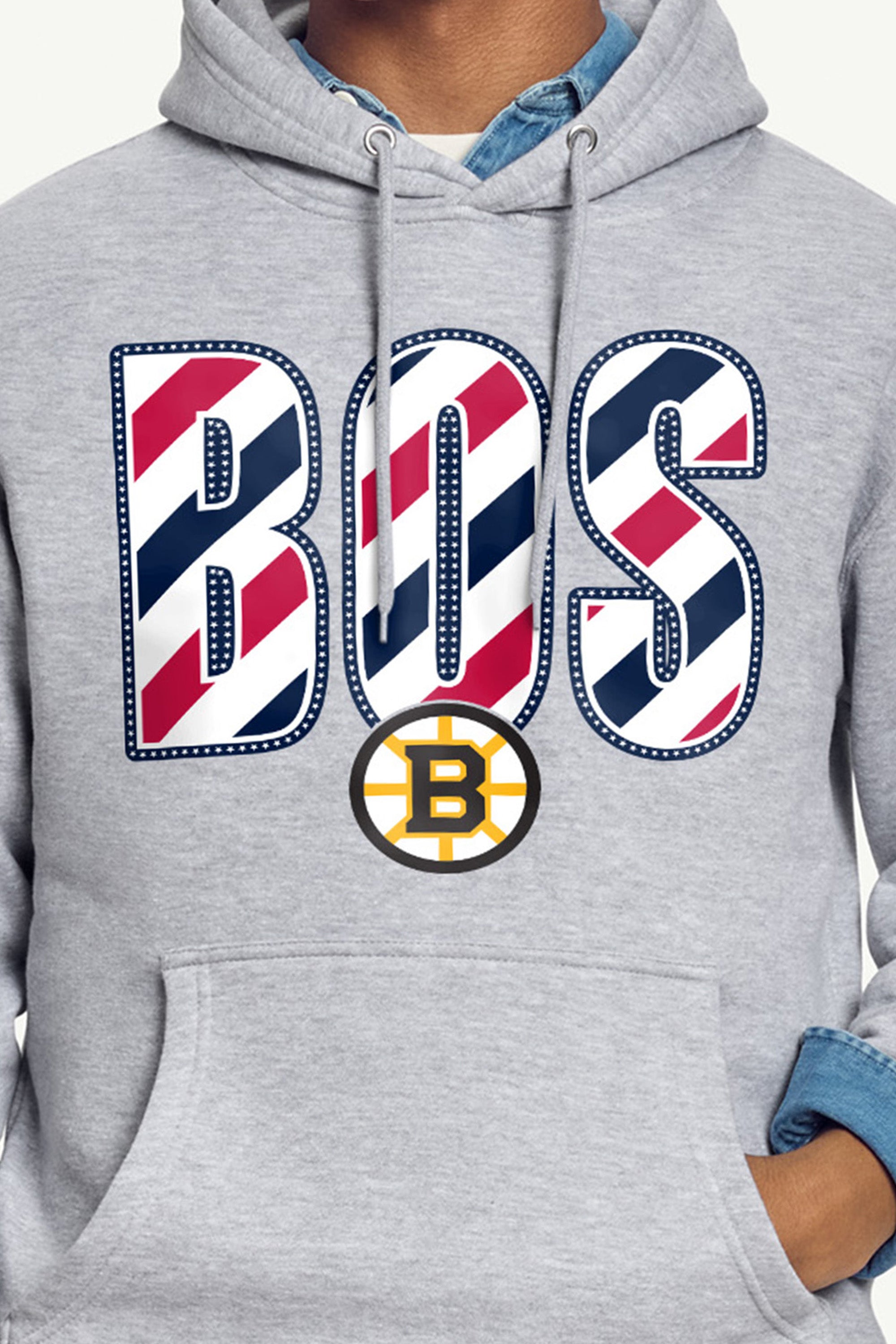 MENS BOSTON BRUINS STARS AND STRIPES HOODIE View 2